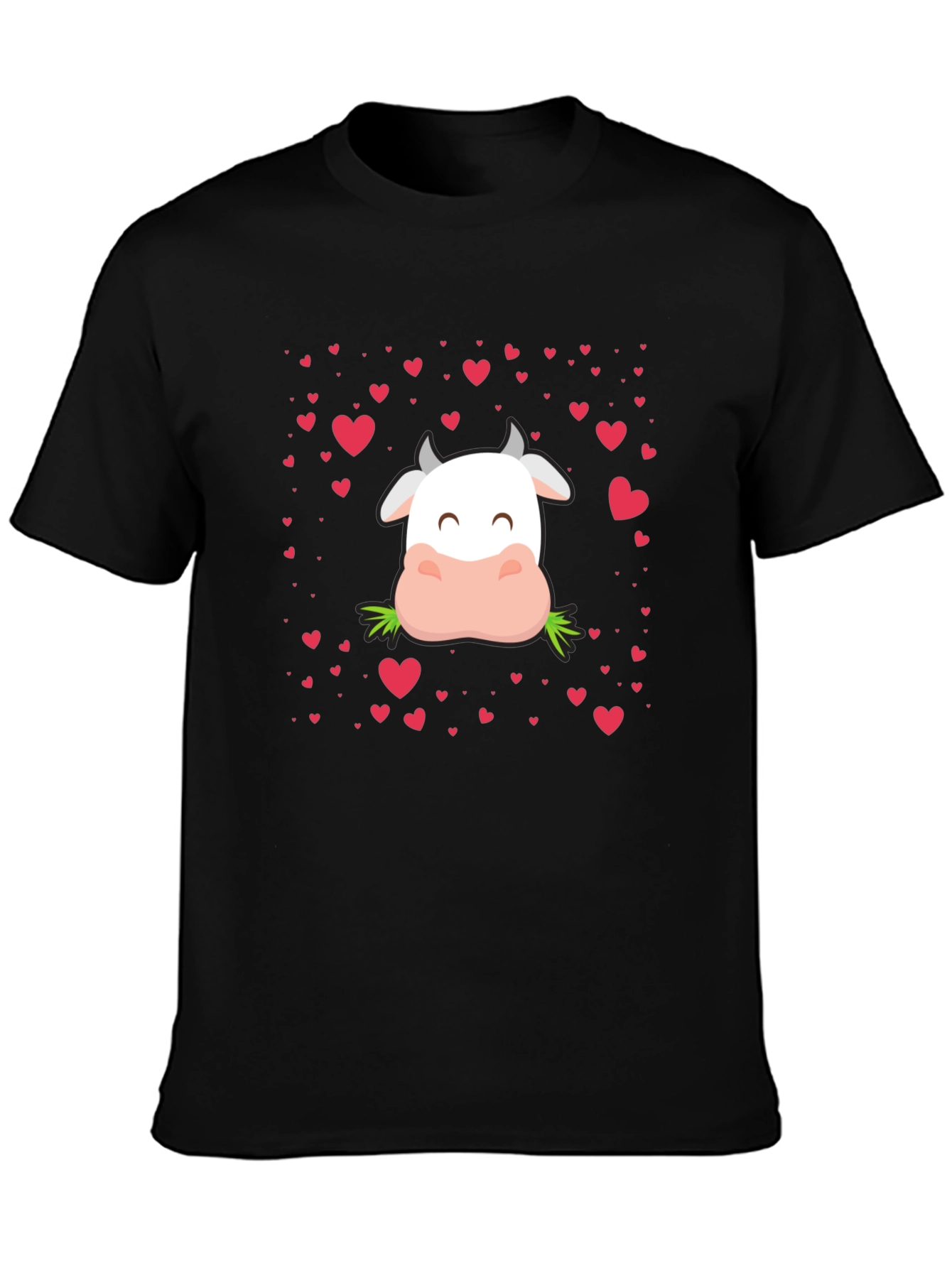 Cute Cow Valentines Day Graphic Tee