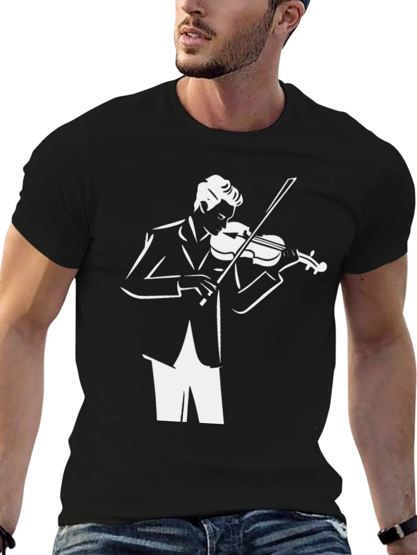 Musician Graphic Tee - Cool Stylish Black T-Shirt