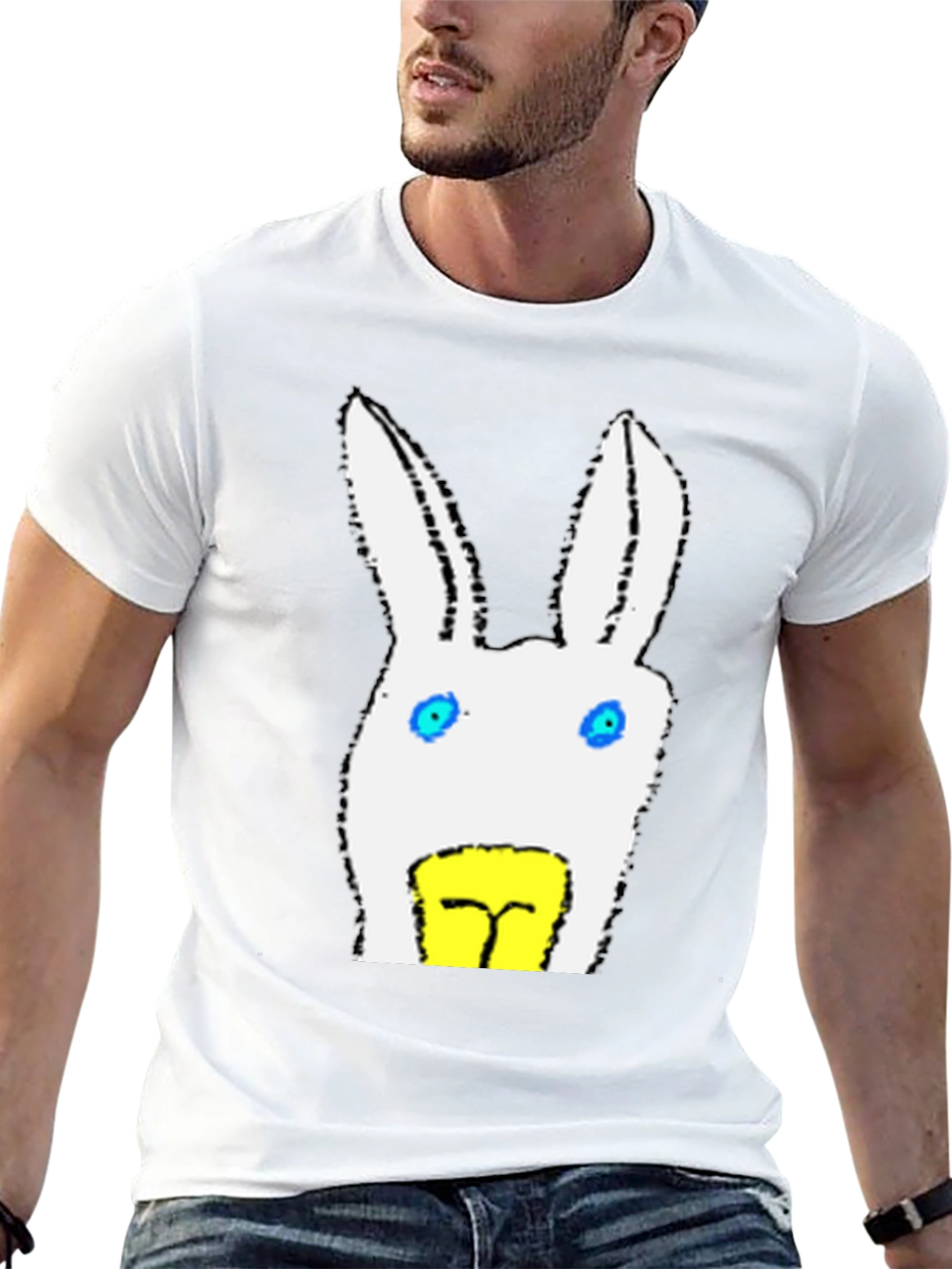 Bunny Graphic Tee - Stylish Black Cotton T-Shirt