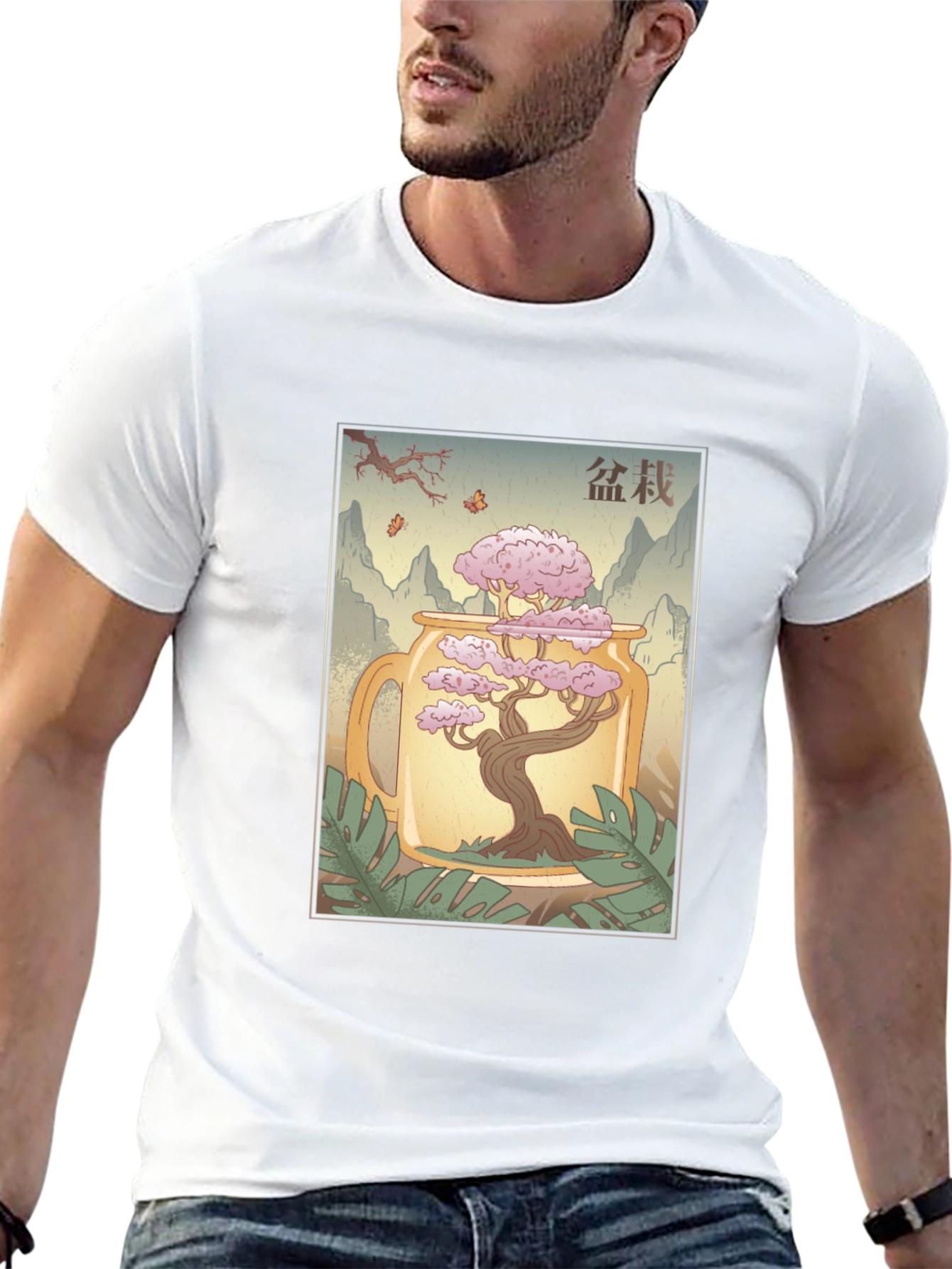 Bonsai Jar Graphic Tee - Cool Artistic T-Shirt