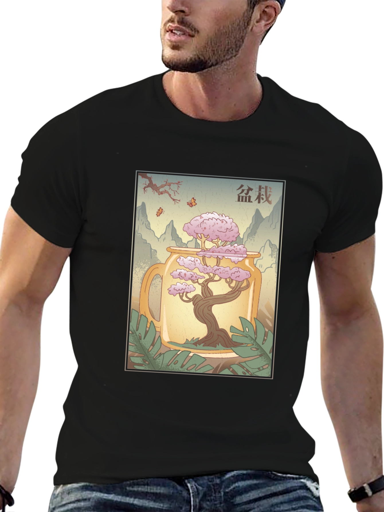 Bonsai Jar Graphic Tee - Cool Artistic T-Shirt