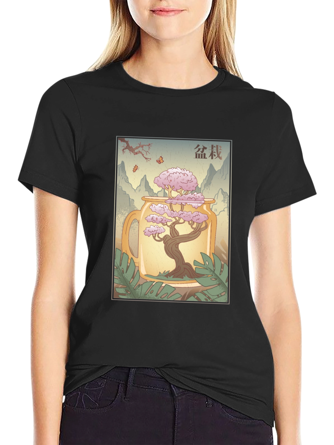 Bonsai Jar Graphic Tee - Cool Artistic T-Shirt