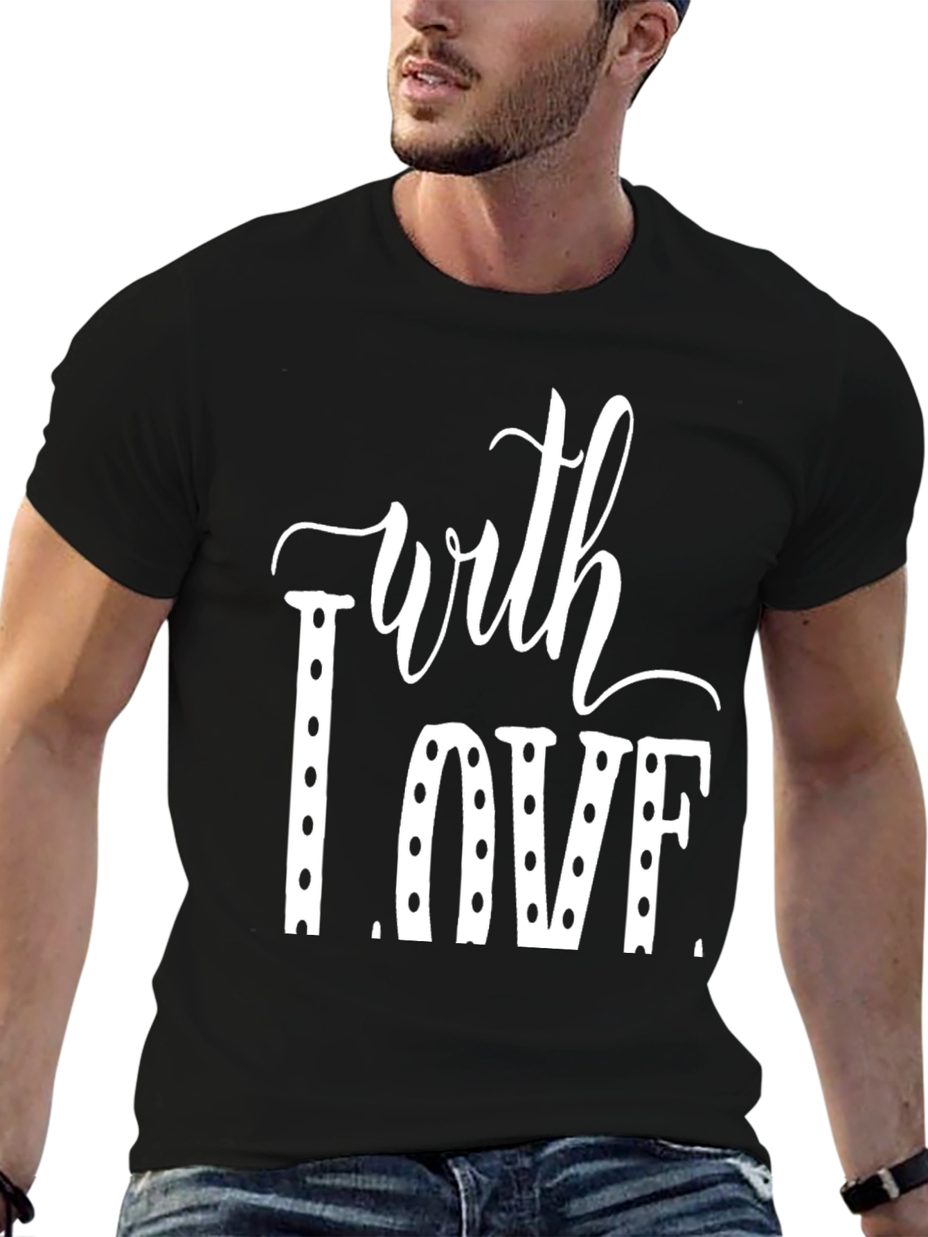 With Love Graphic Tee - Black Casual T-Shirt