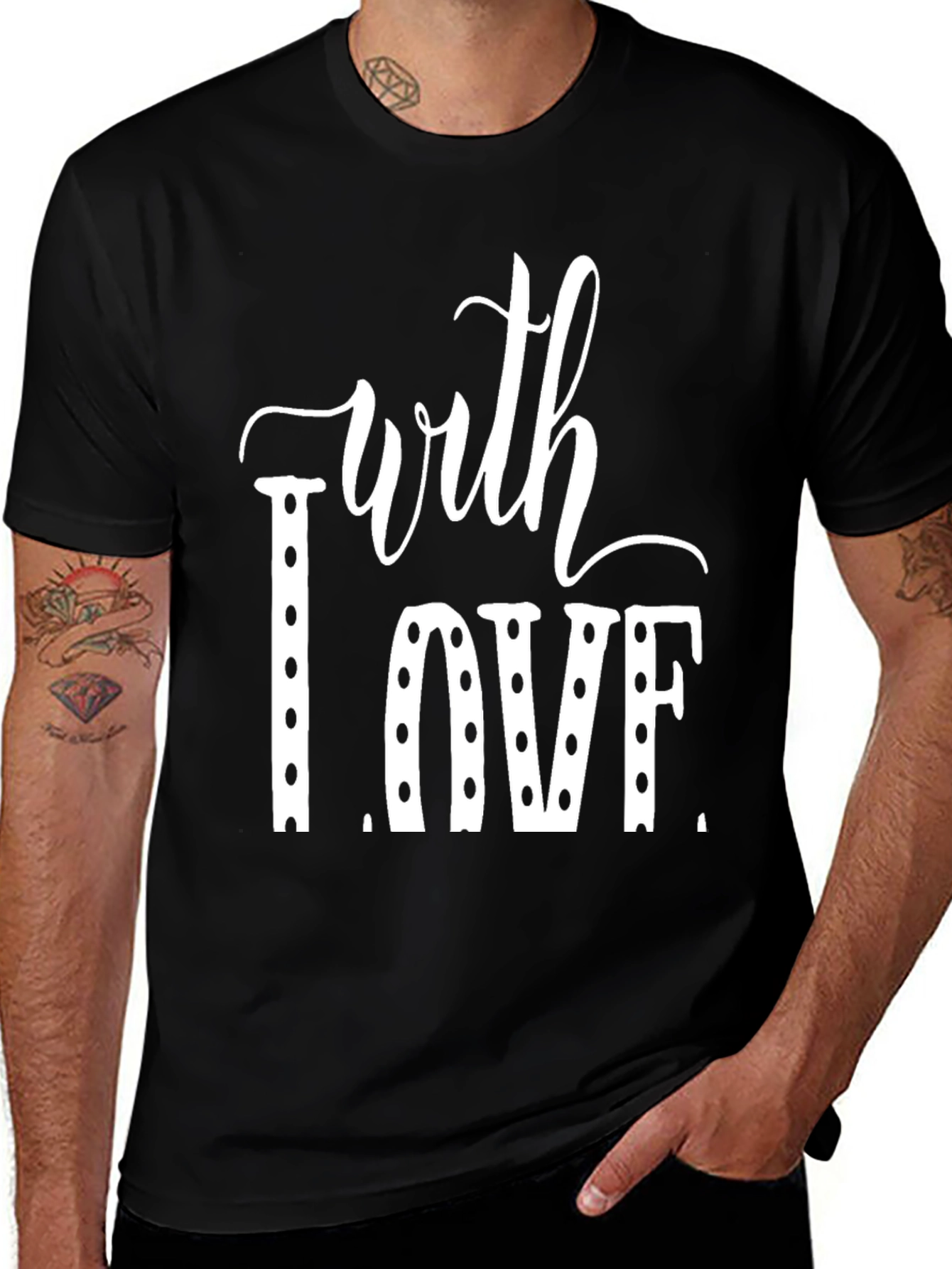 With Love Graphic Tee - Black Casual T-Shirt