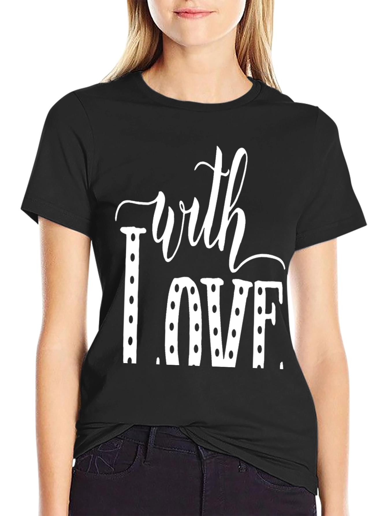 With Love Graphic Tee - Black Casual T-Shirt