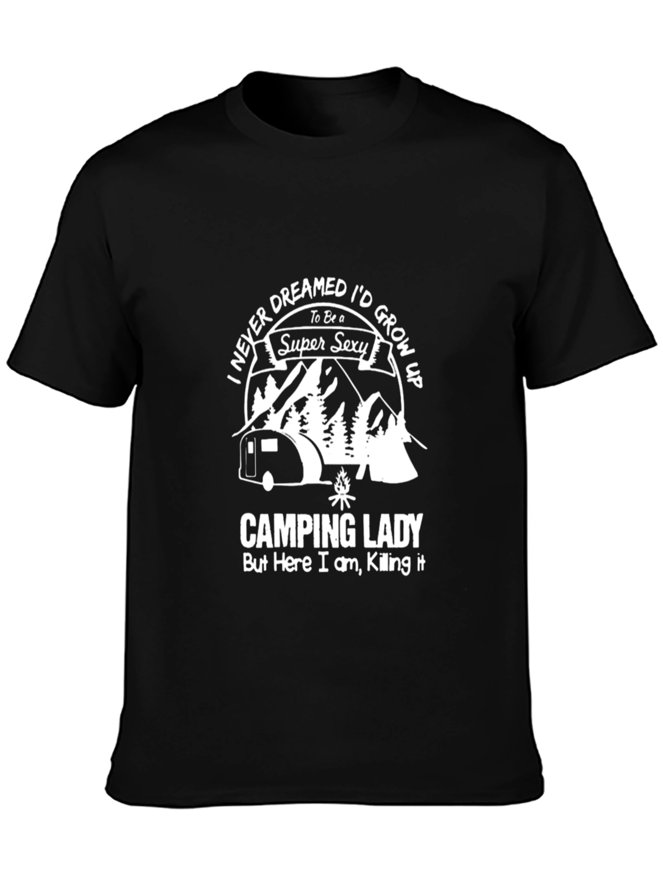Camping Lady Super Sexy T-Shirt - Black