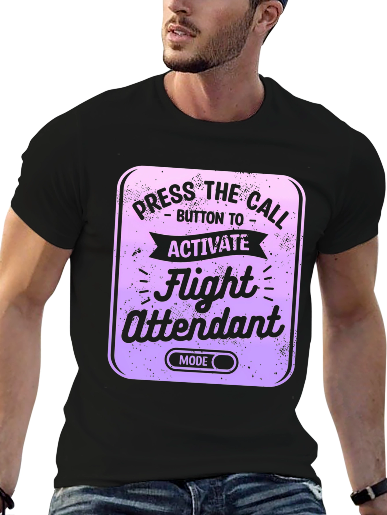 Flight Attendant Mode T-Shirt - Novelty Airplane Humor