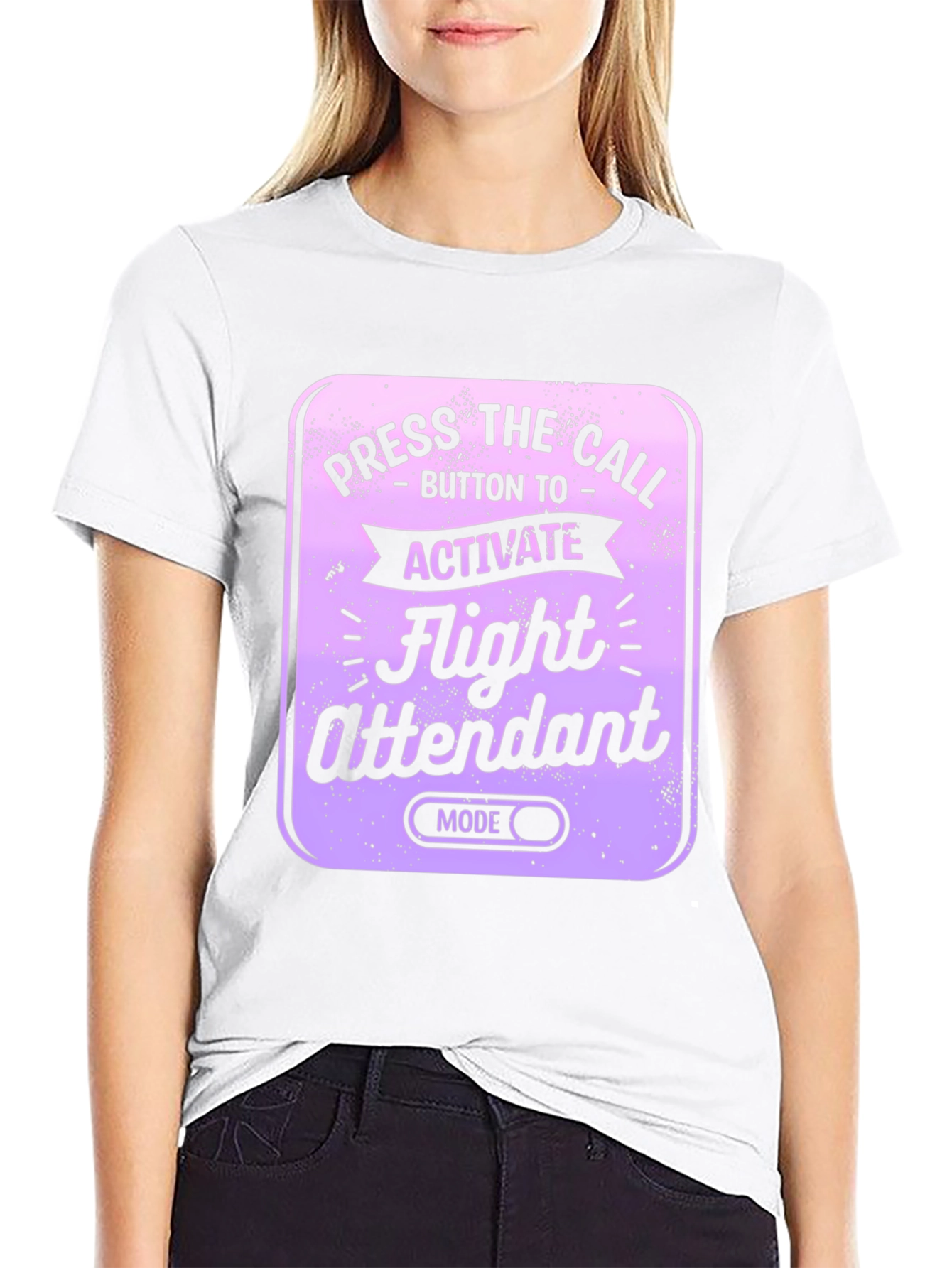 Flight Attendant Mode T-Shirt - Novelty Airplane Humor