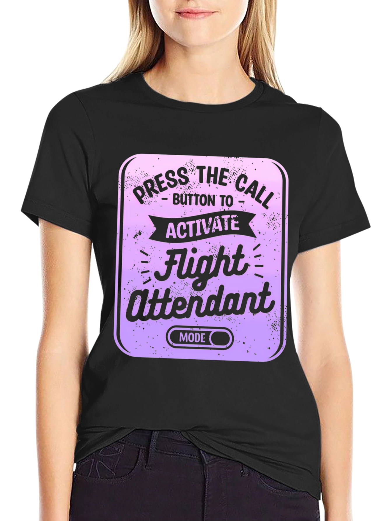 Flight Attendant Mode T-Shirt - Novelty Airplane Humor