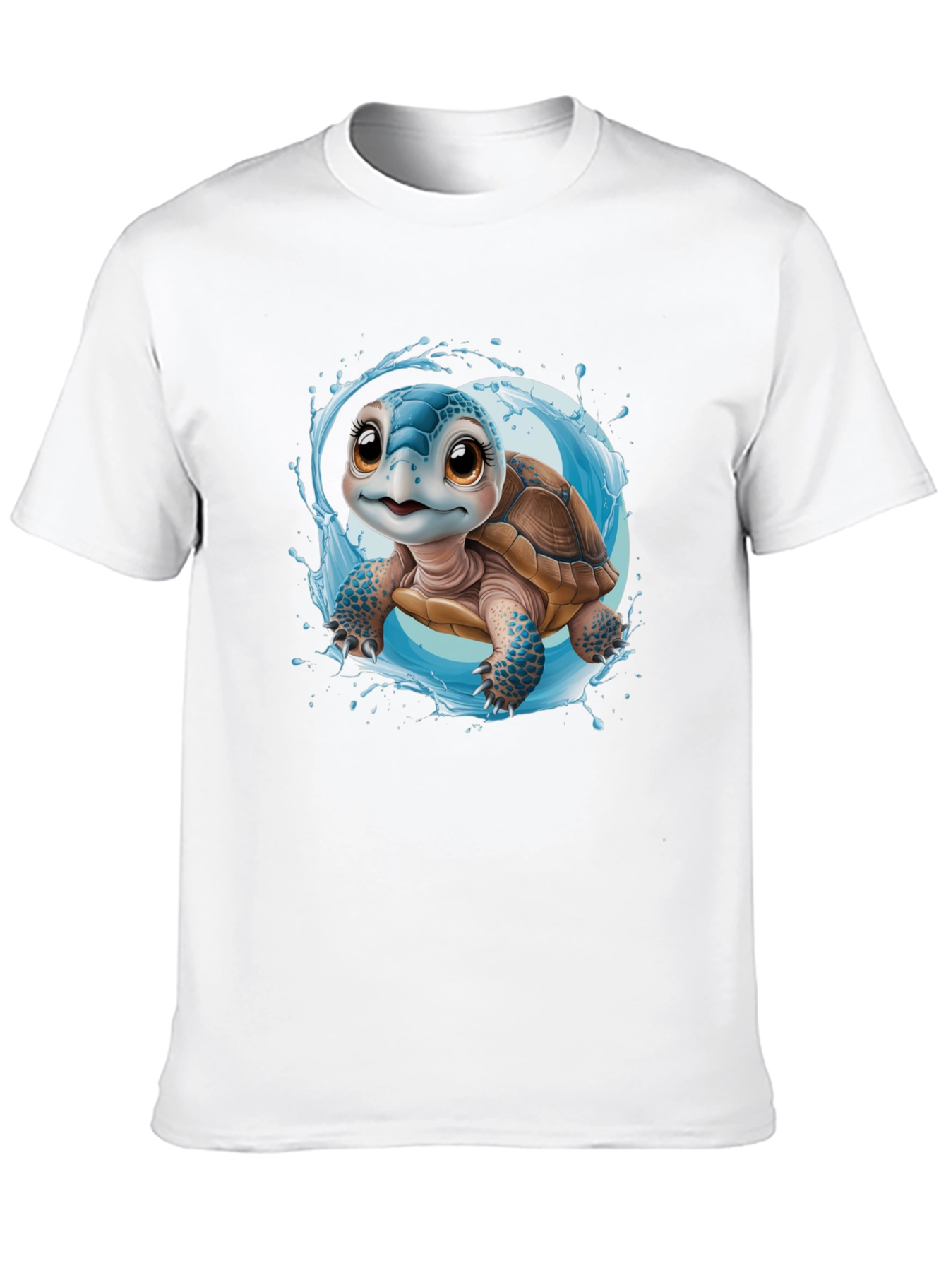 Cute Turtle Graphic Black Tee