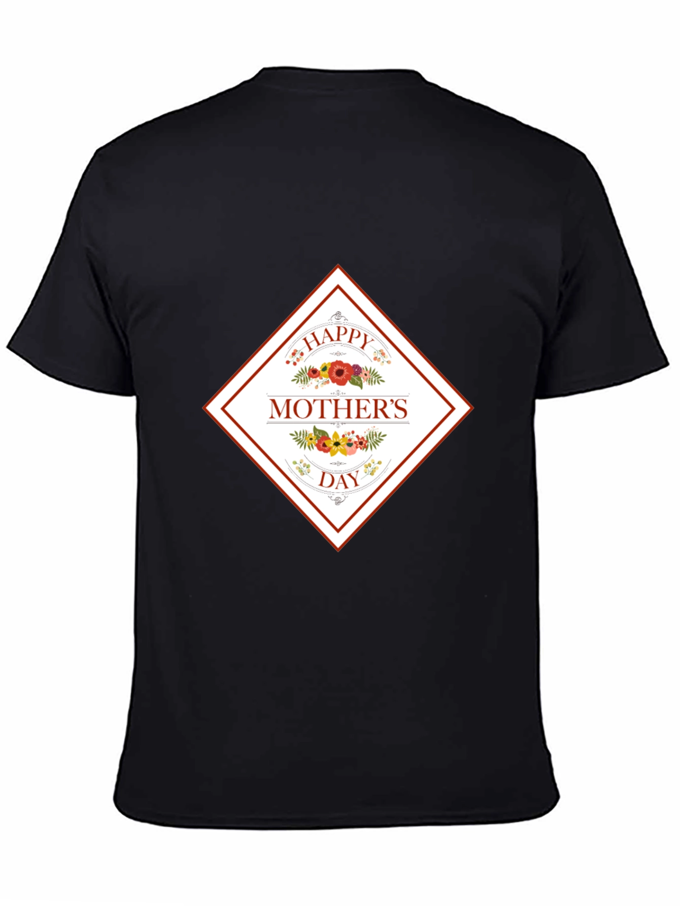 Happy Mothers Day Black Graphic T-Shirt