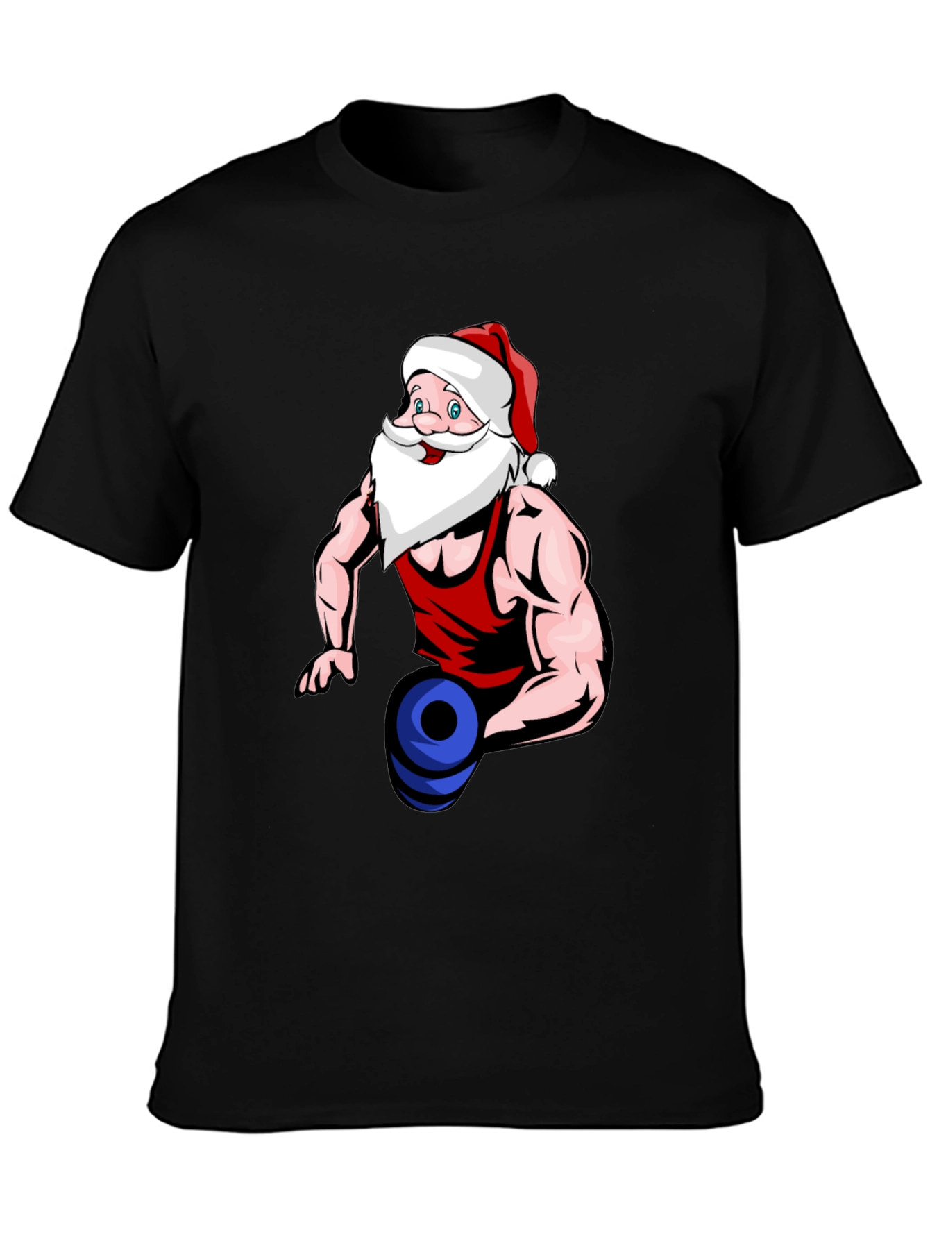 Santa Claus Gym T-Shirt Funny Christmas Tee
