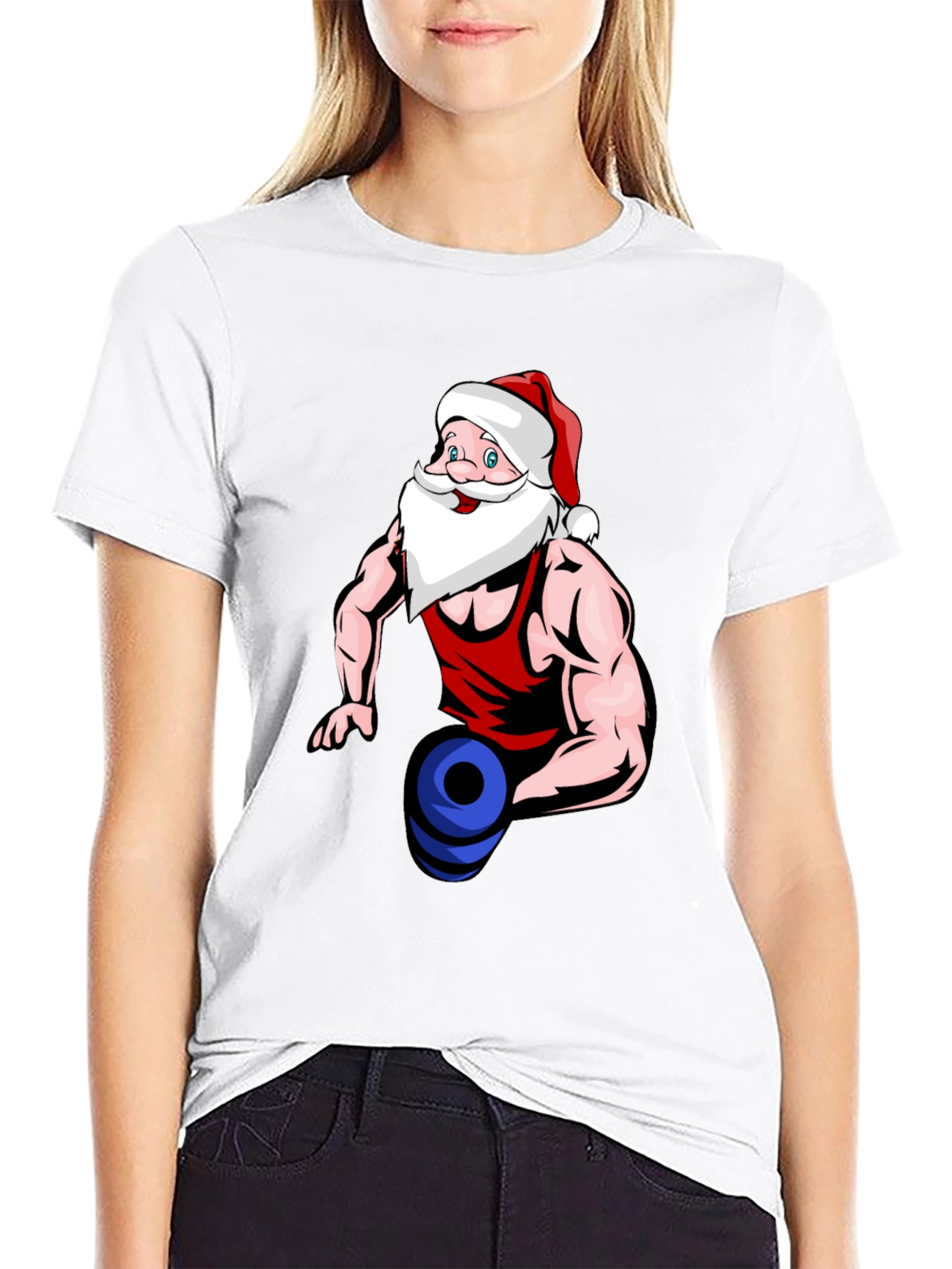 Santa Claus Gym T-Shirt Funny Christmas Tee