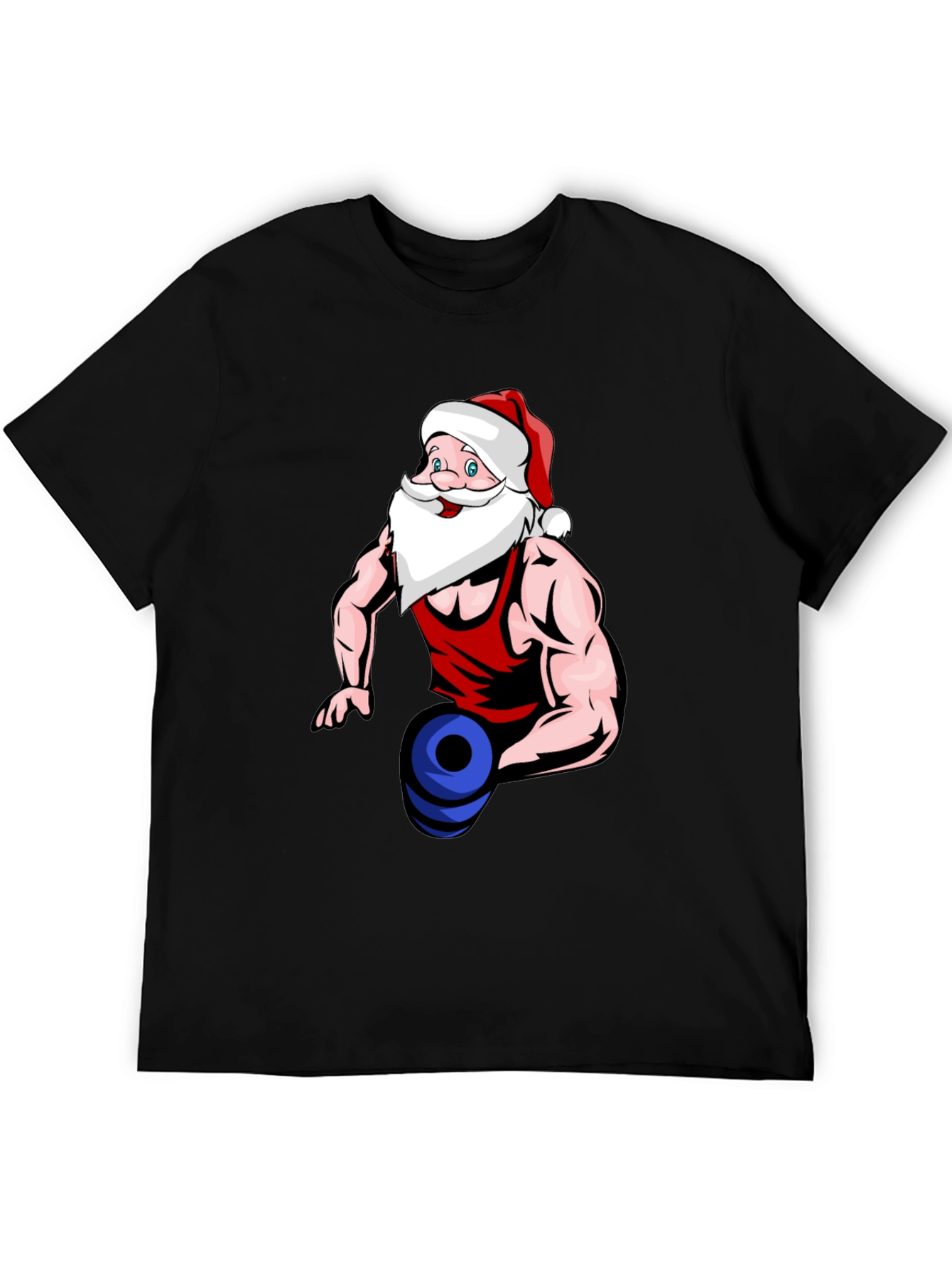 Santa Claus Gym T-Shirt Funny Christmas Tee