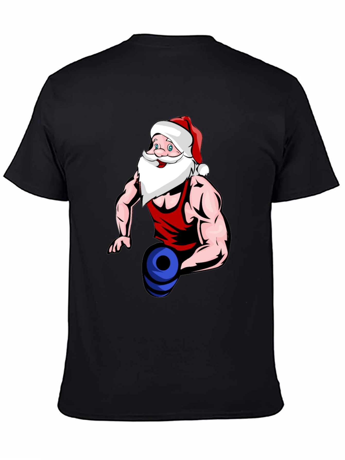 Santa Claus Gym T-Shirt Funny Christmas Tee
