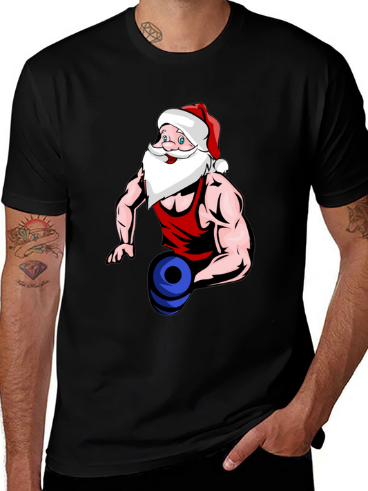 Santa Claus Gym T-Shirt Funny Christmas Tee