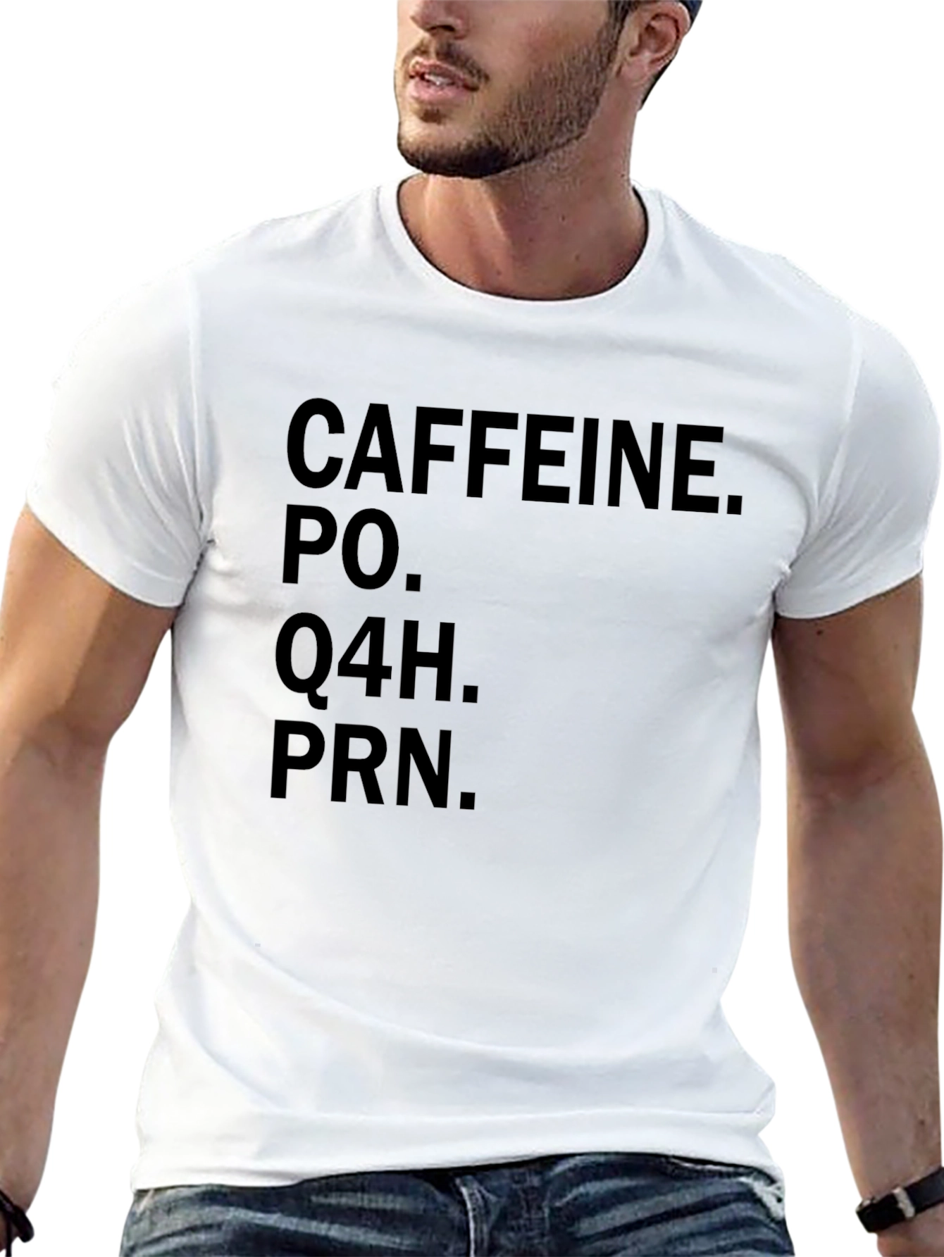 Caffeine PO Q4H PRN Black Graphic T-Shirt