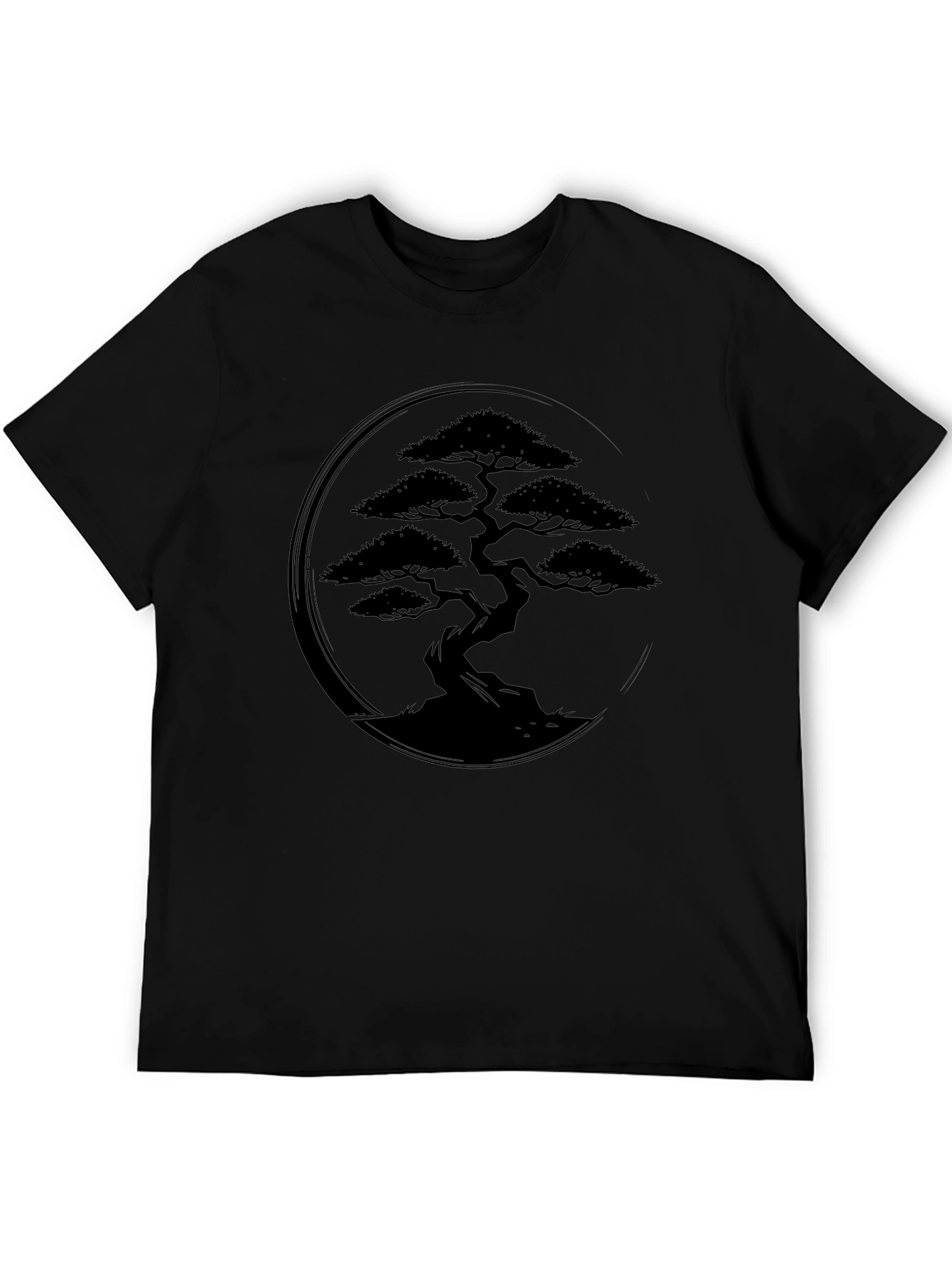 Bonsai Tree Graphic Tee - Zen Style Black T-Shirt