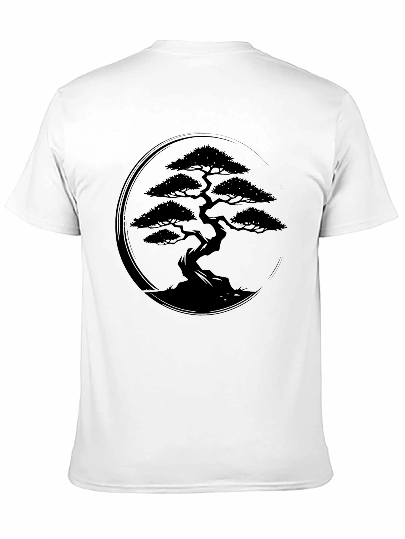 Bonsai Tree Graphic Tee - Zen Style Black T-Shirt