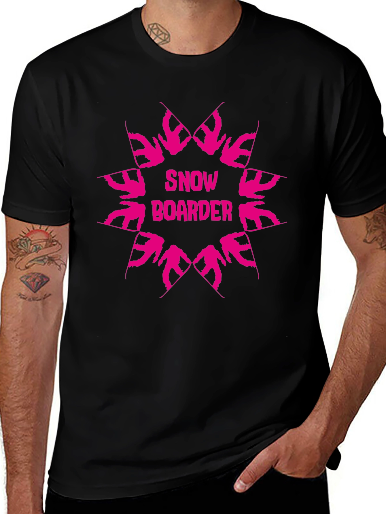 Snowboarder Graphic Black T-Shirt
