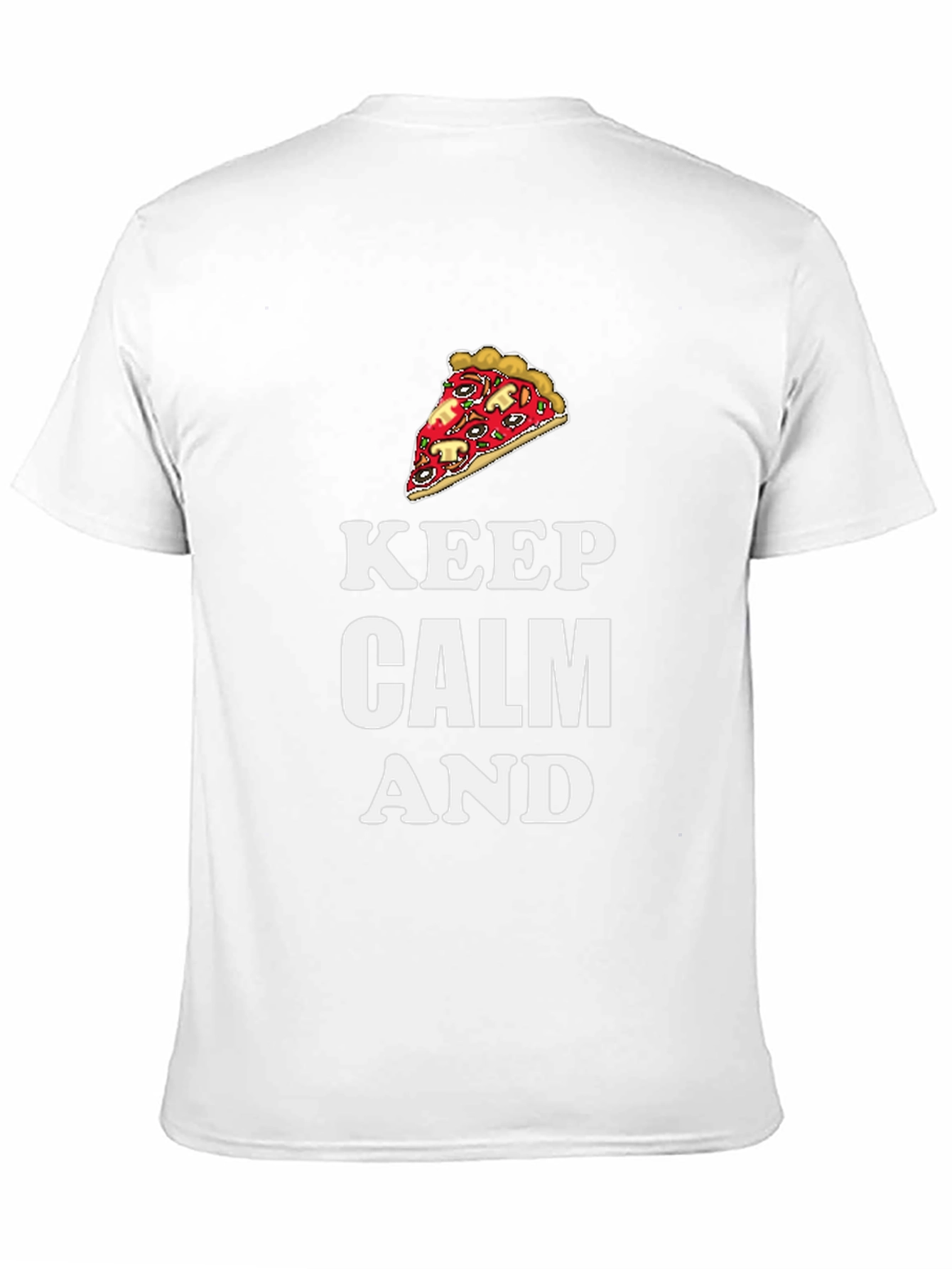 Keep Calm and Pizza Graphic T-Shirt - Black