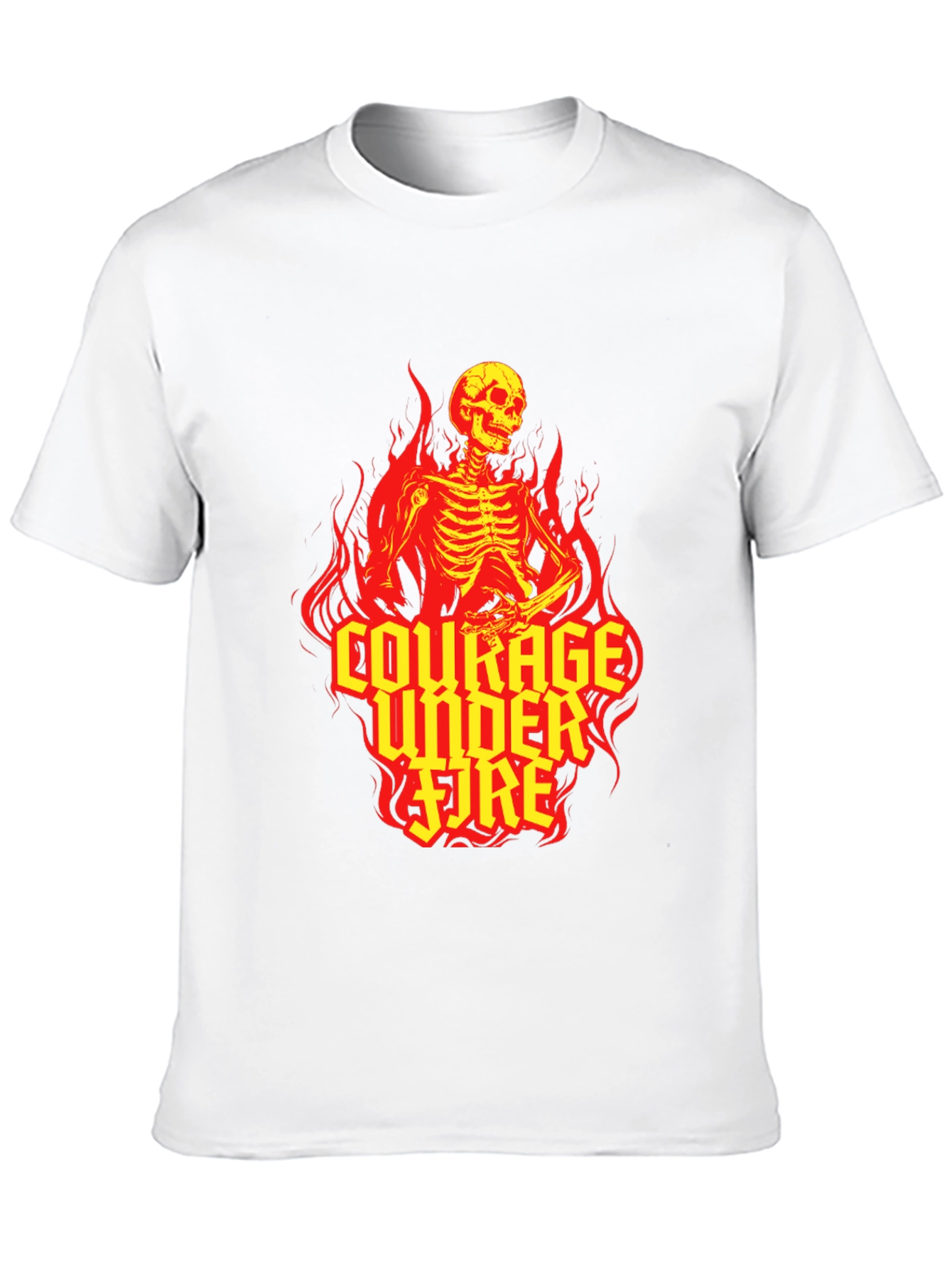 Courage Under Fire Skeleton Graphic Tee - Black