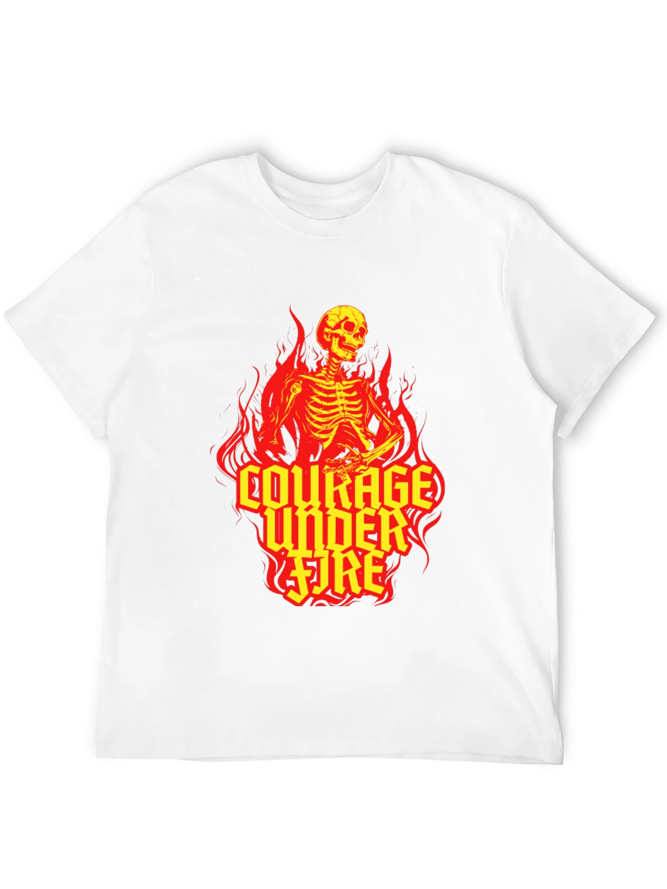 Courage Under Fire Skeleton Graphic Tee - Black