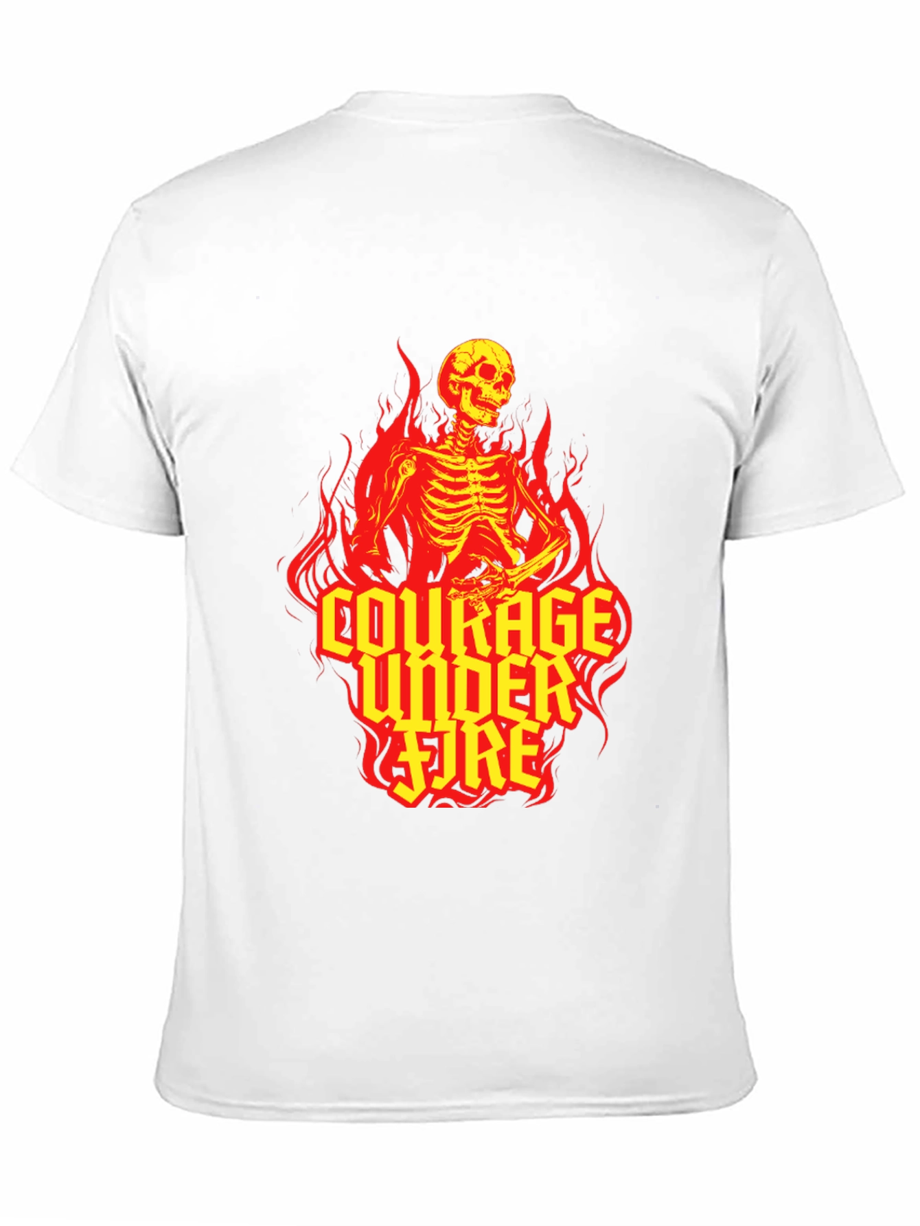 Courage Under Fire Skeleton Graphic Tee - Black