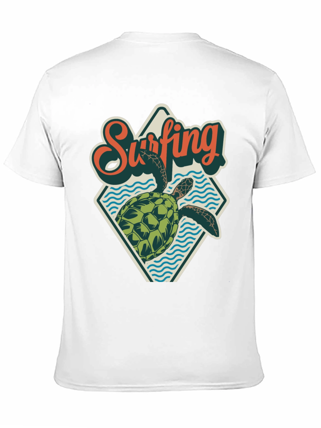 Surfing Turtle Graphic Tee - Retro Beach Style