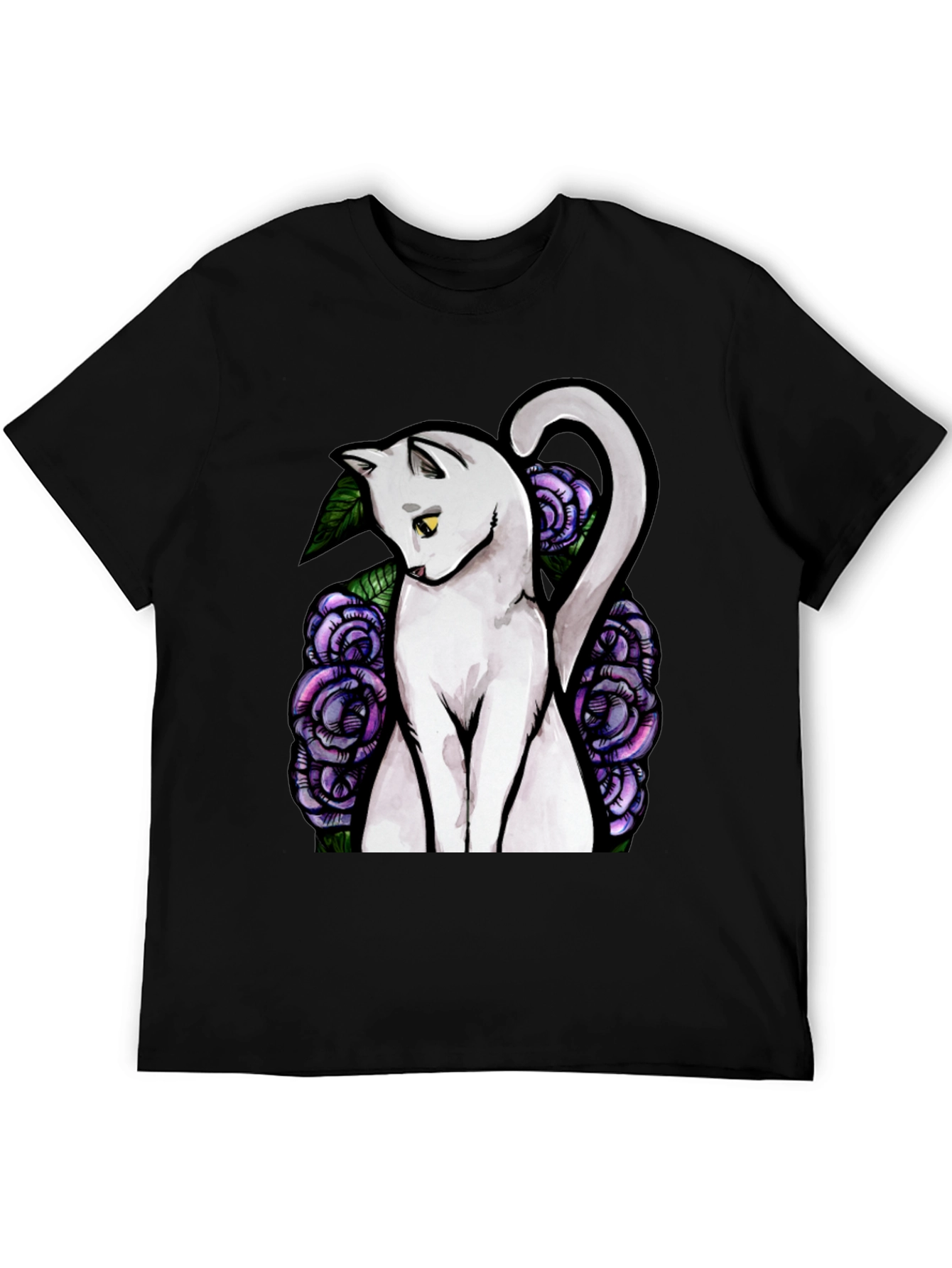 Cat and Roses Graphic Tee