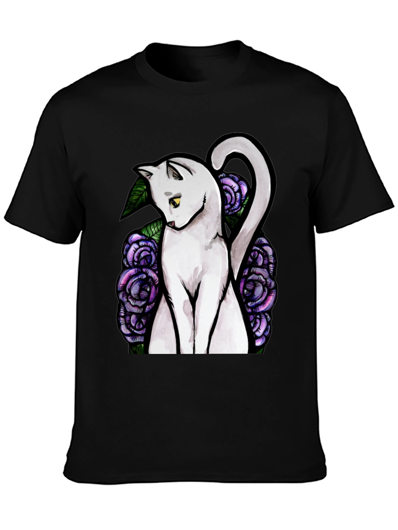 Cat and Roses Graphic Tee