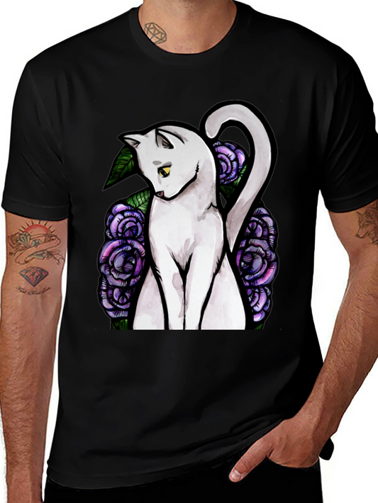 Cat and Roses Graphic Tee