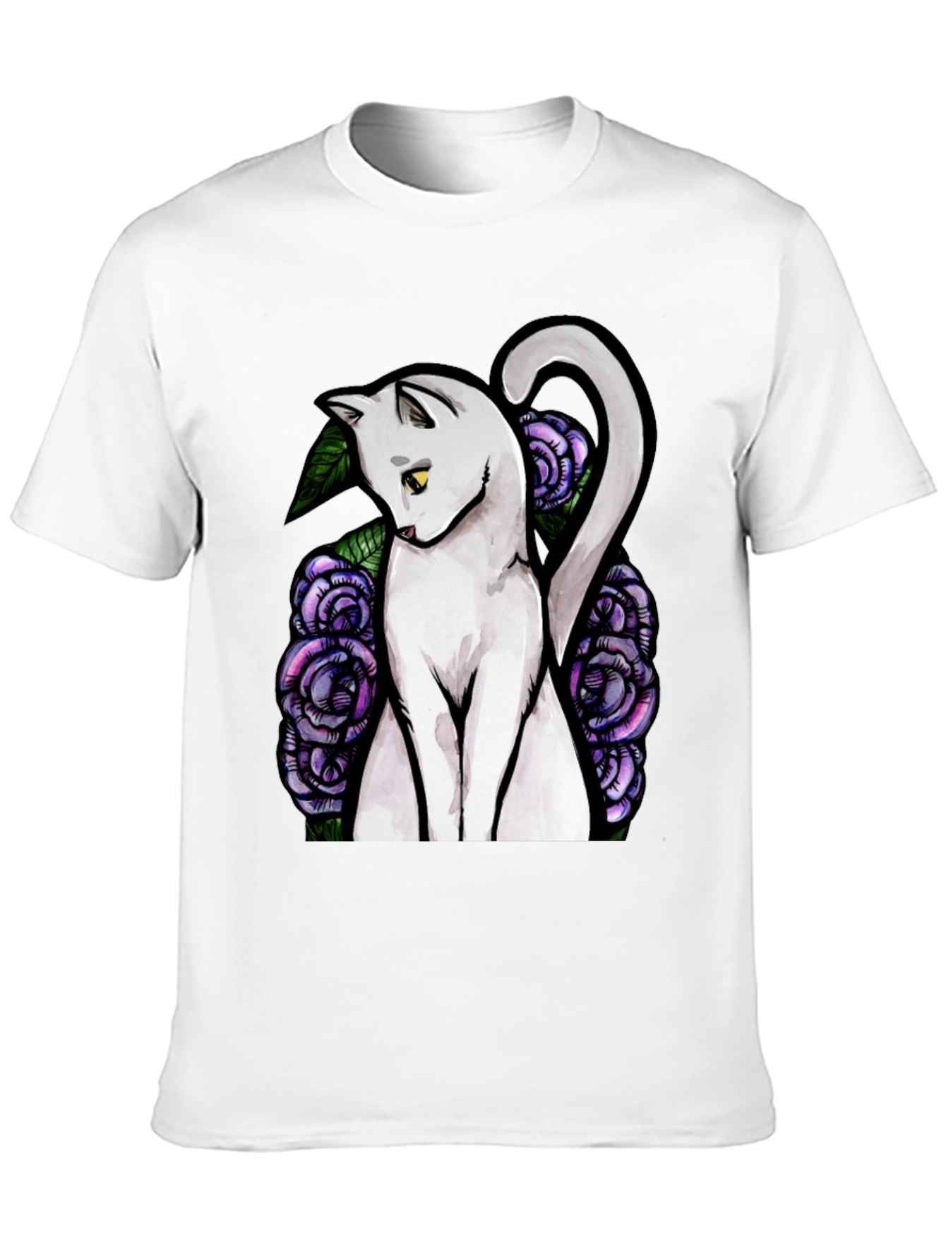 Cat and Roses Graphic Tee
