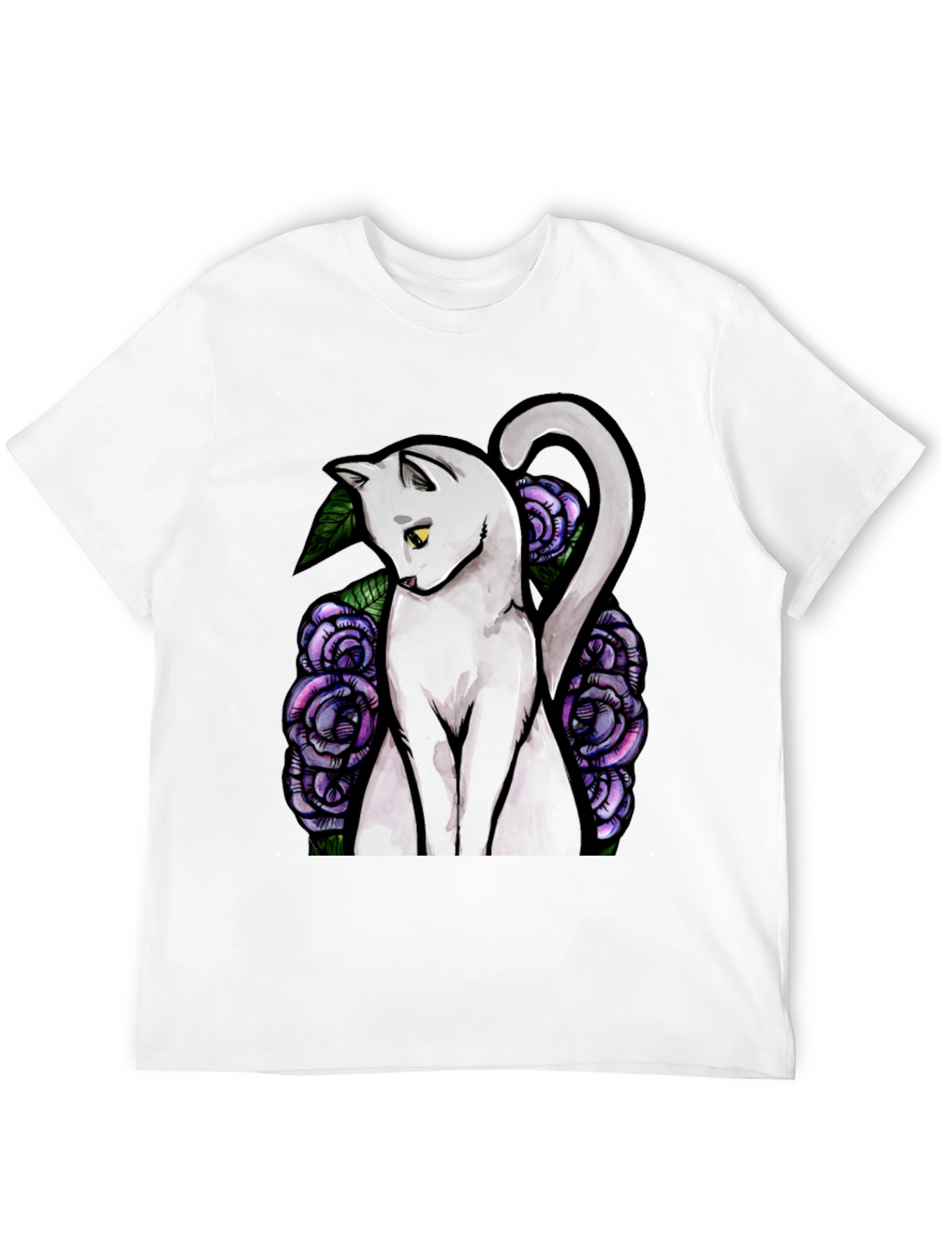 Cat and Roses Graphic Tee