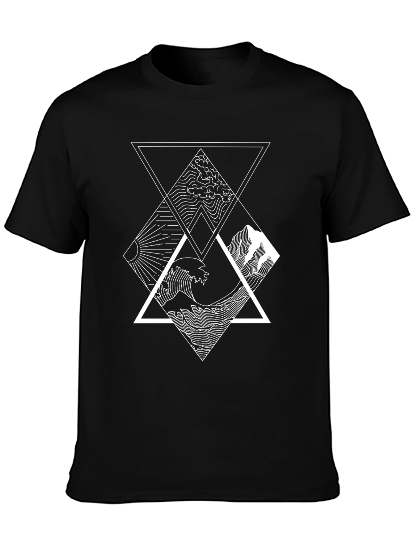 Geometric Elements Graphic Tee - Black