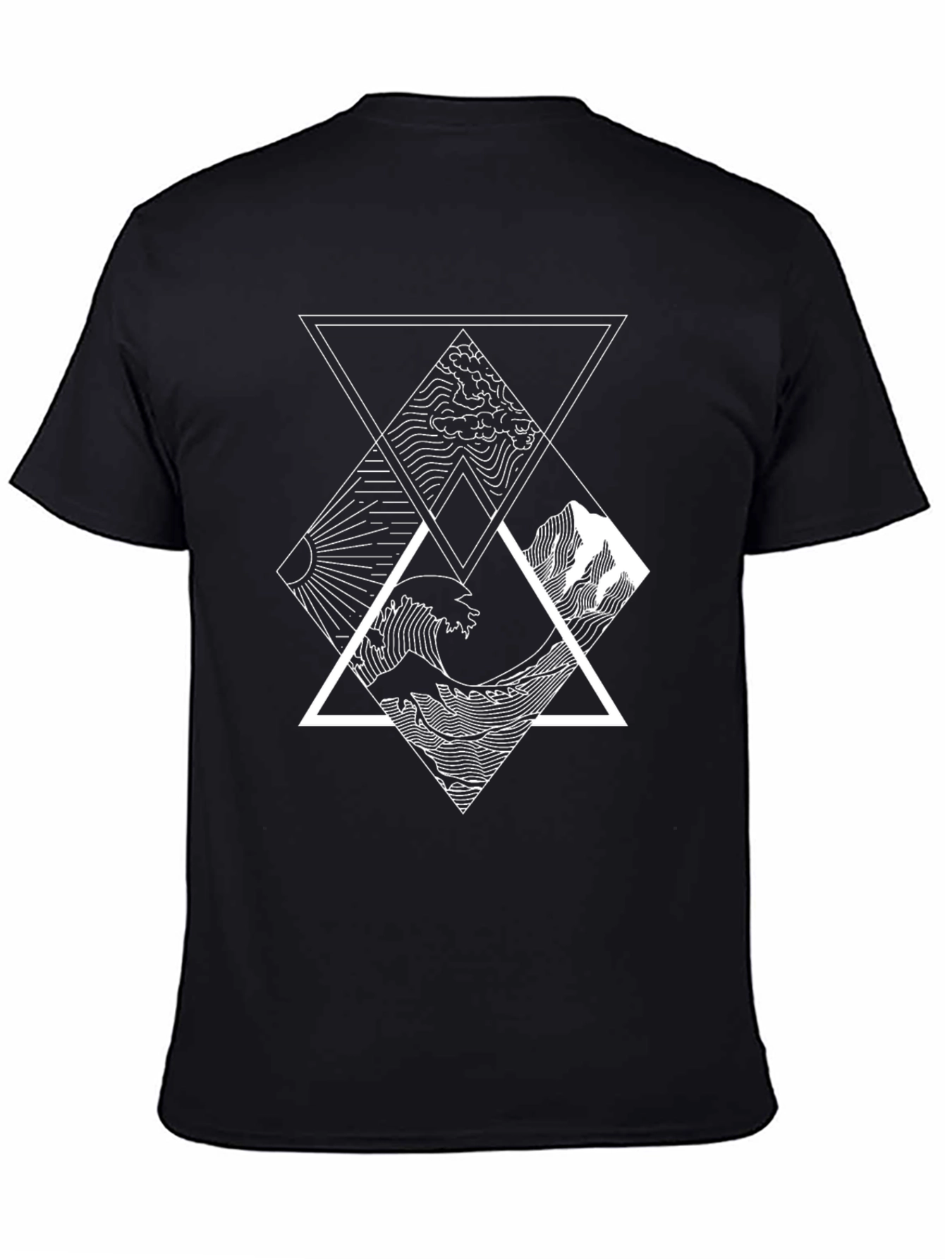 Geometric Elements Graphic Tee - Black