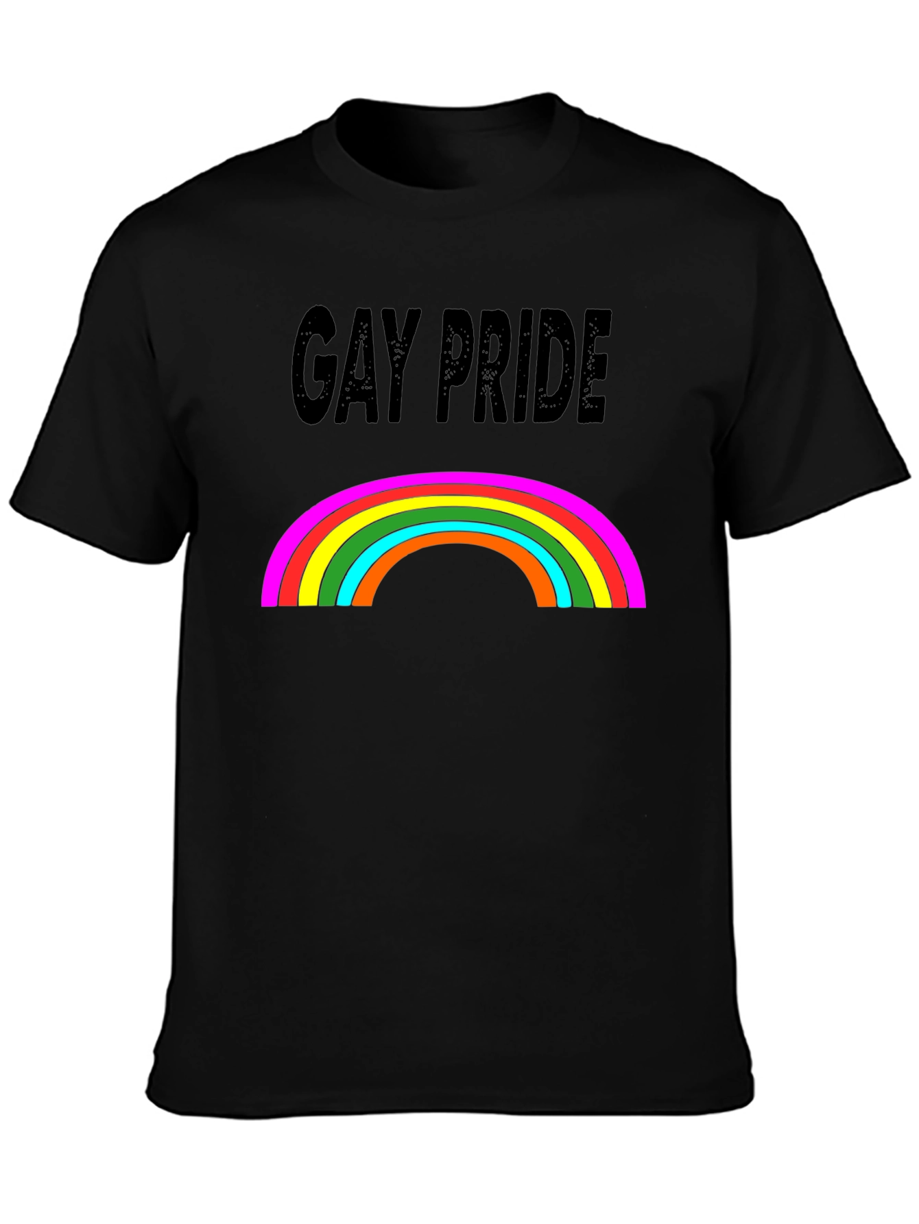 Gay Pride Rainbow Graphic Black T-Shirt