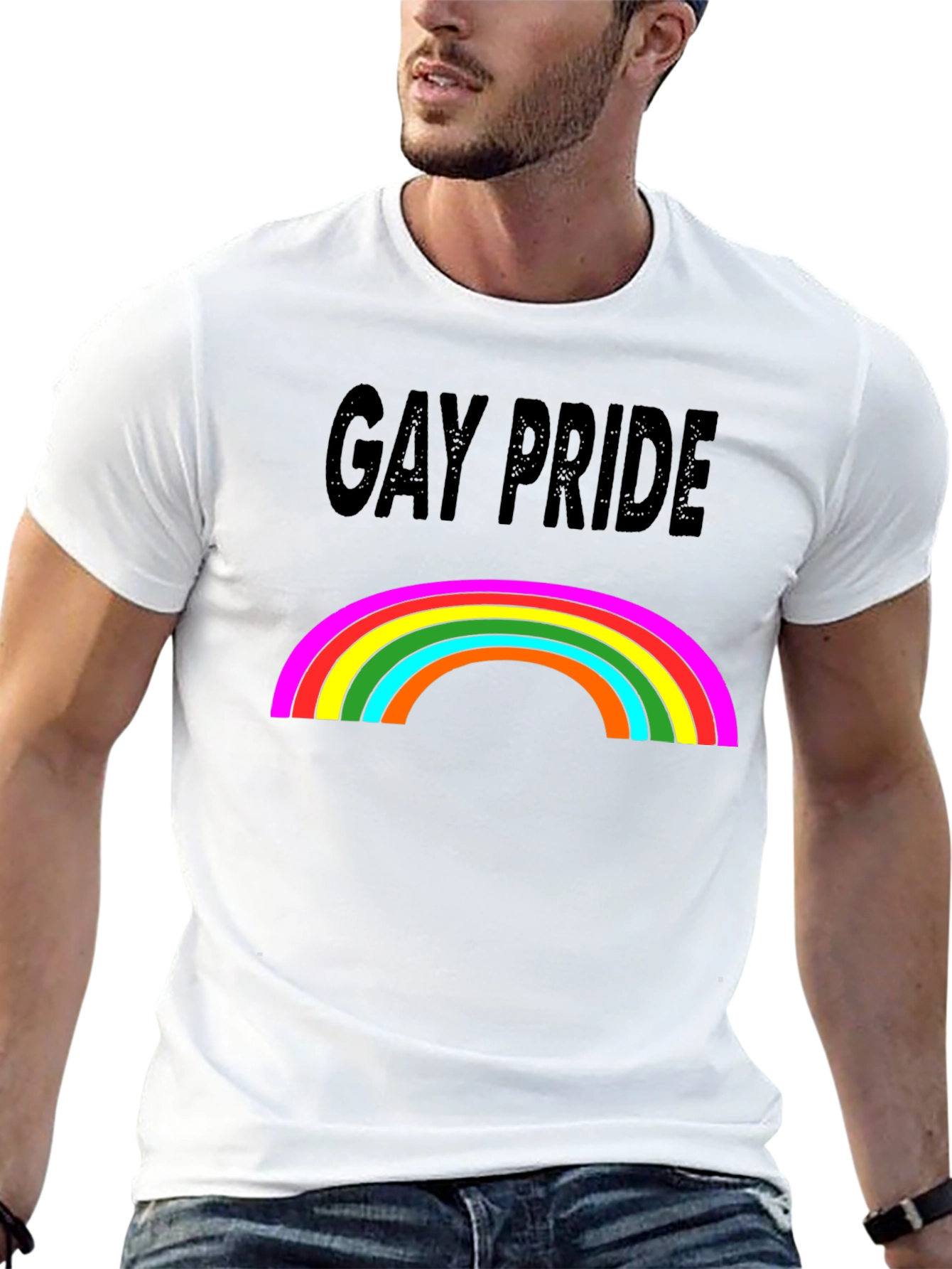 Gay Pride Rainbow Graphic Black T-Shirt