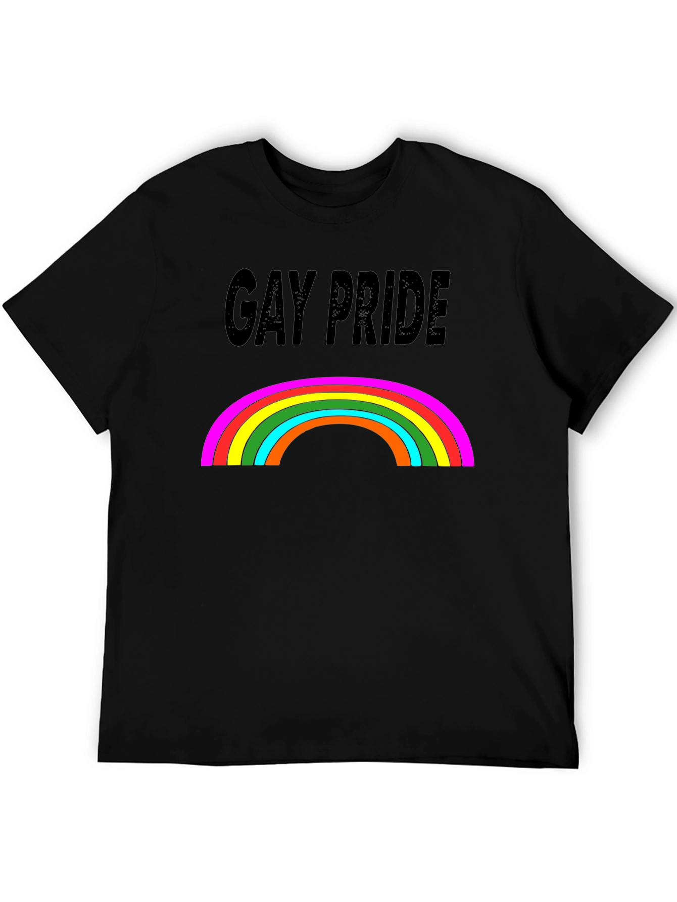 Gay Pride Rainbow Graphic Black T-Shirt