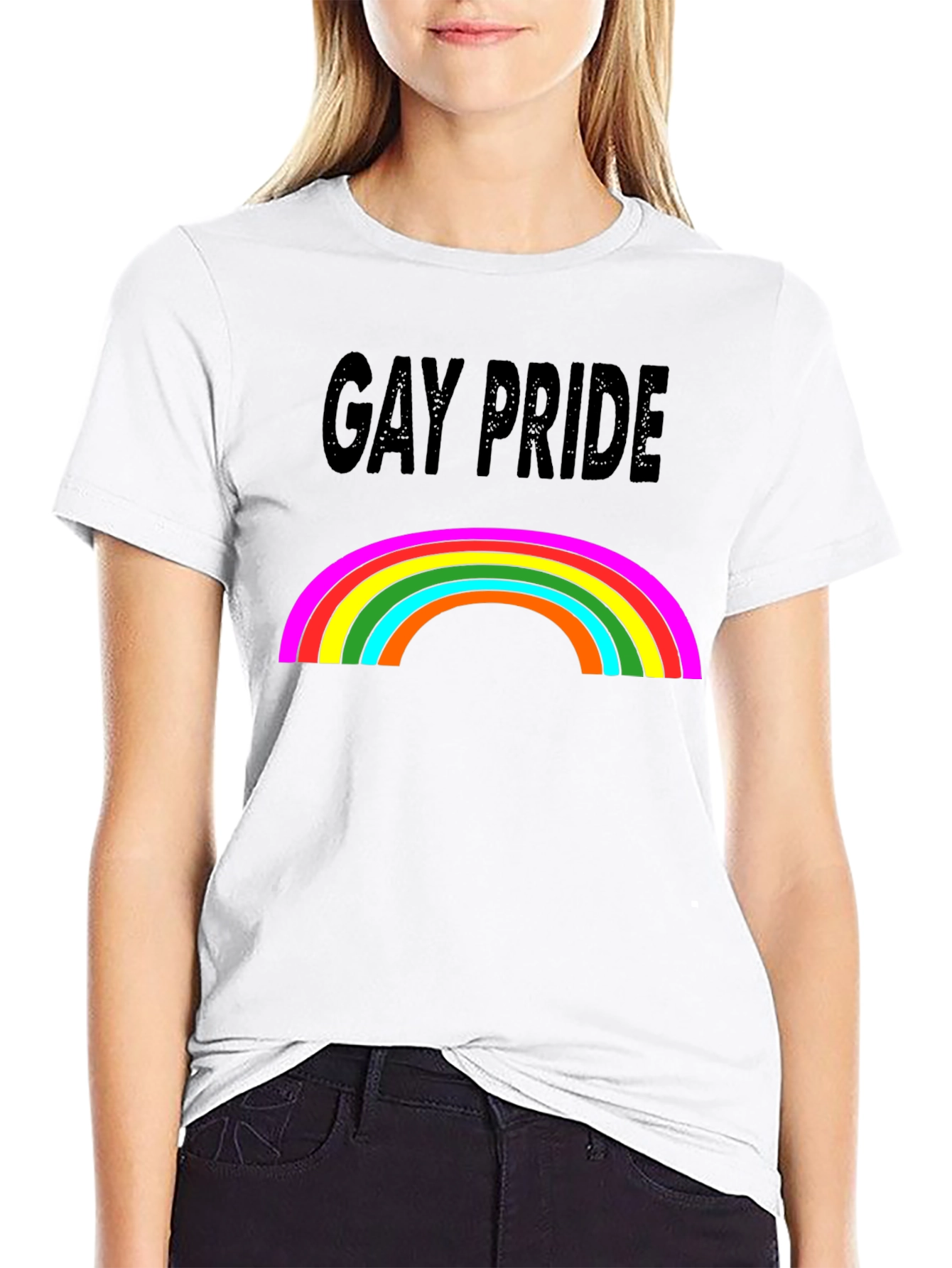 Gay Pride Rainbow Graphic Black T-Shirt
