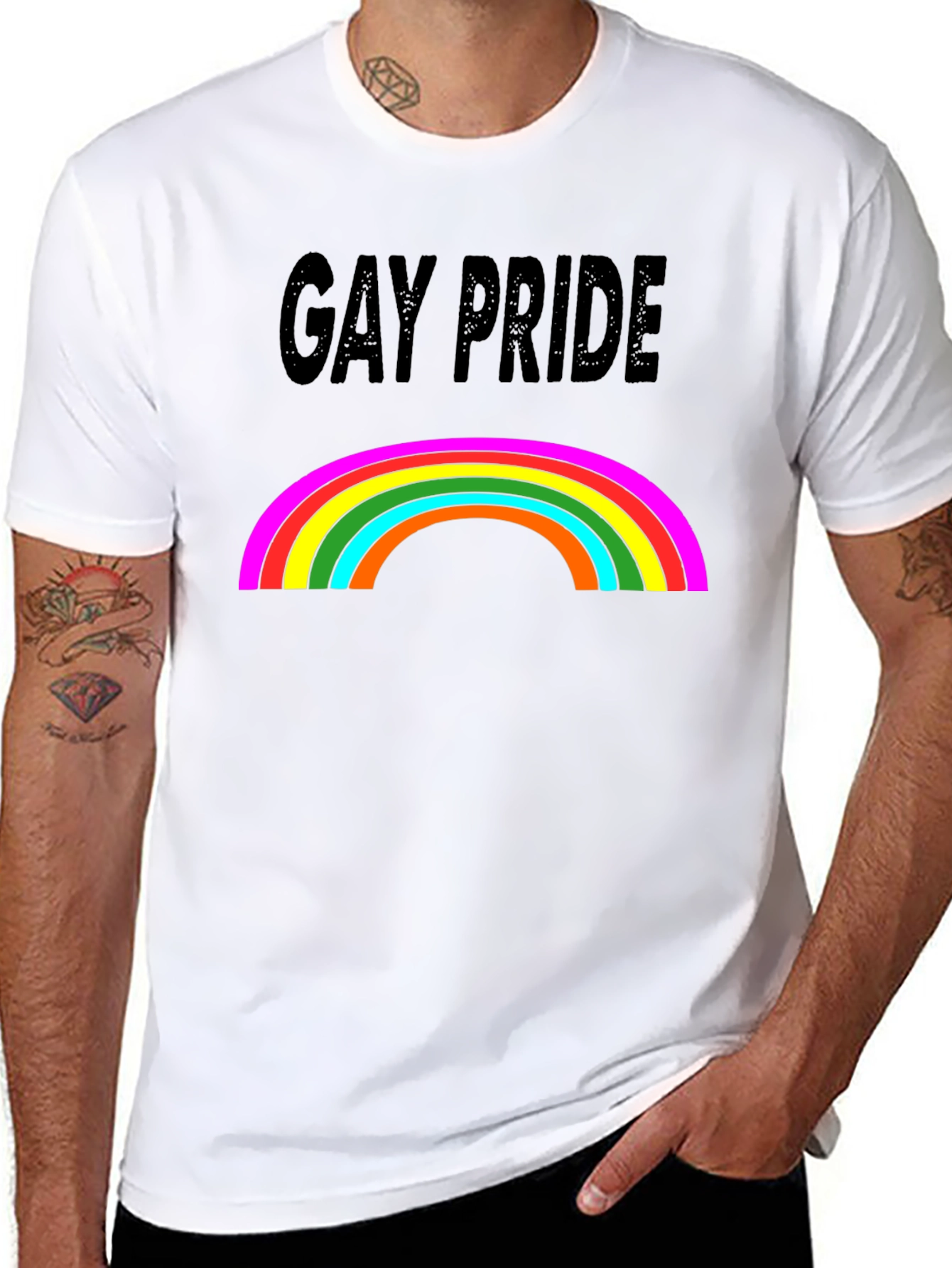 Gay Pride Rainbow Graphic Black T-Shirt