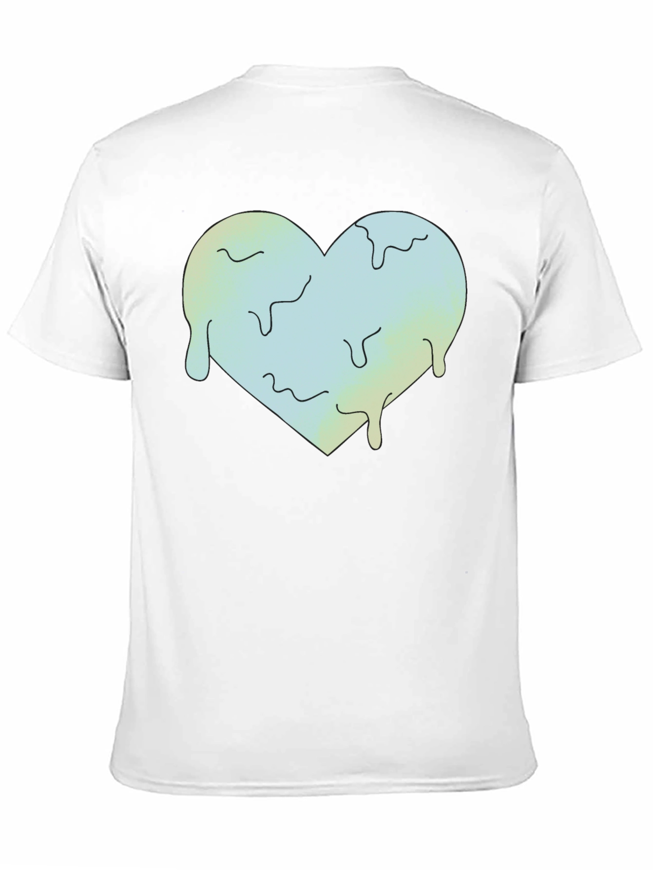 Melting Heart Graphic Tee - Black Crew Neck