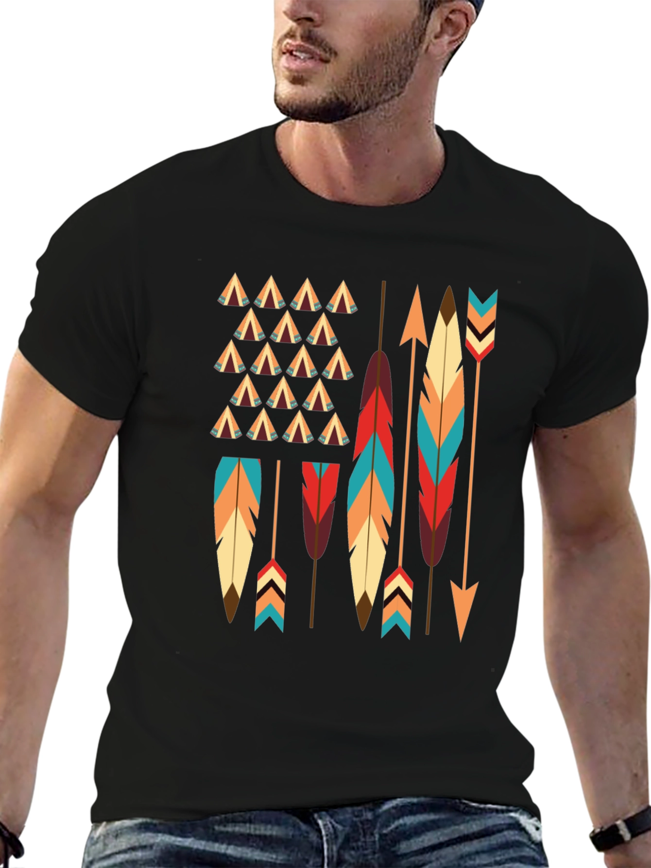 Native American Arrows & Feathers Graphic T-Shirt