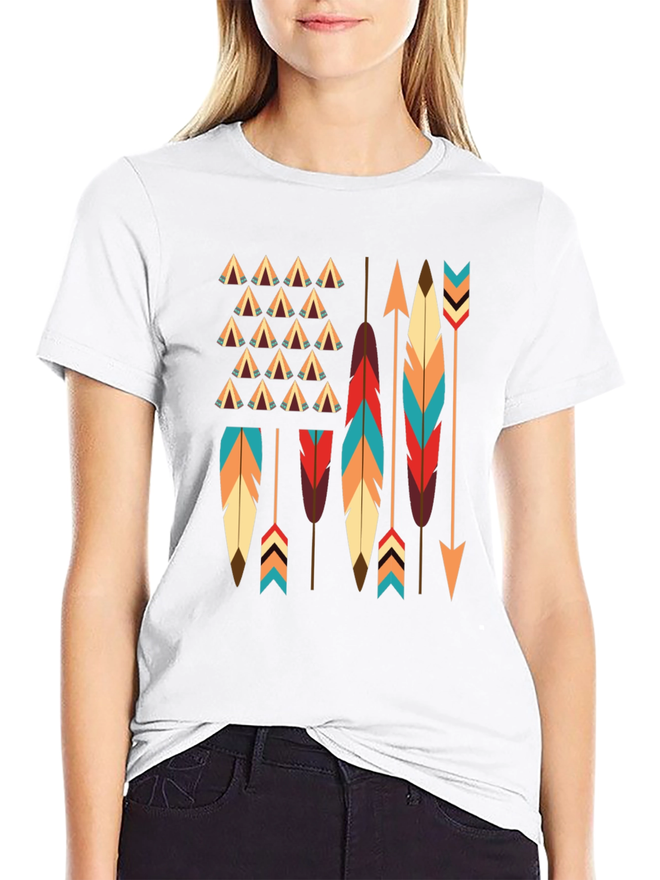 Native American Arrows & Feathers Graphic T-Shirt
