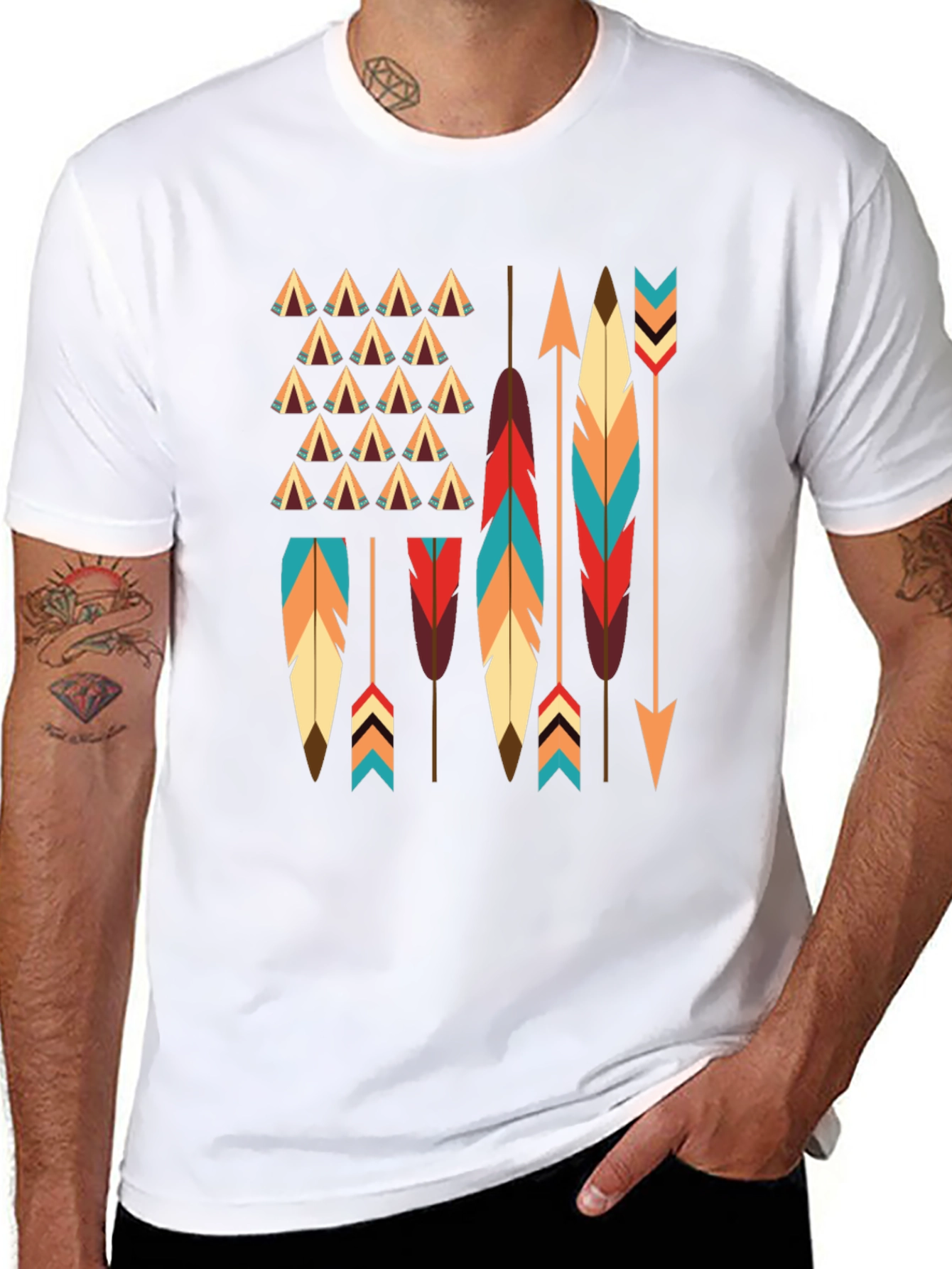 Native American Arrows & Feathers Graphic T-Shirt