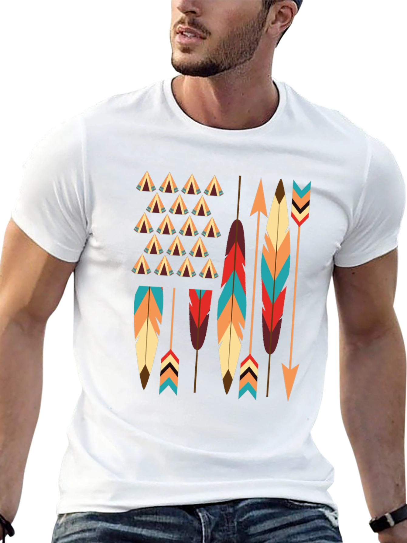 Native American Arrows & Feathers Graphic T-Shirt