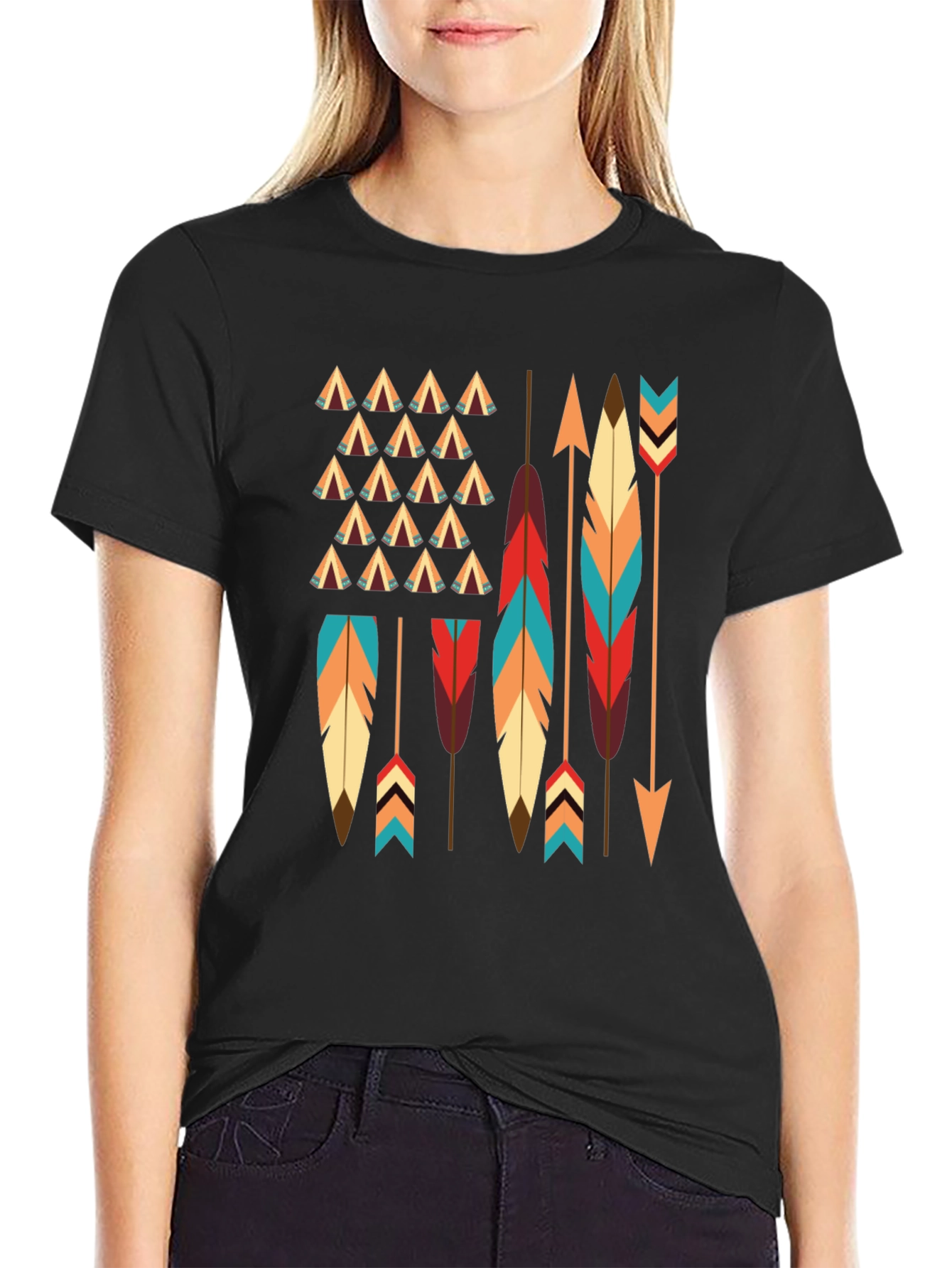 Native American Arrows & Feathers Graphic T-Shirt