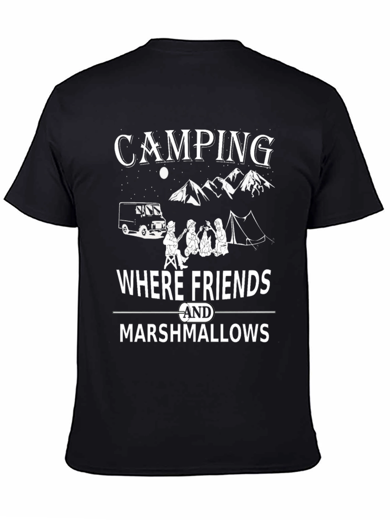 Camping Friends Marshmallows Graphic T-Shirt