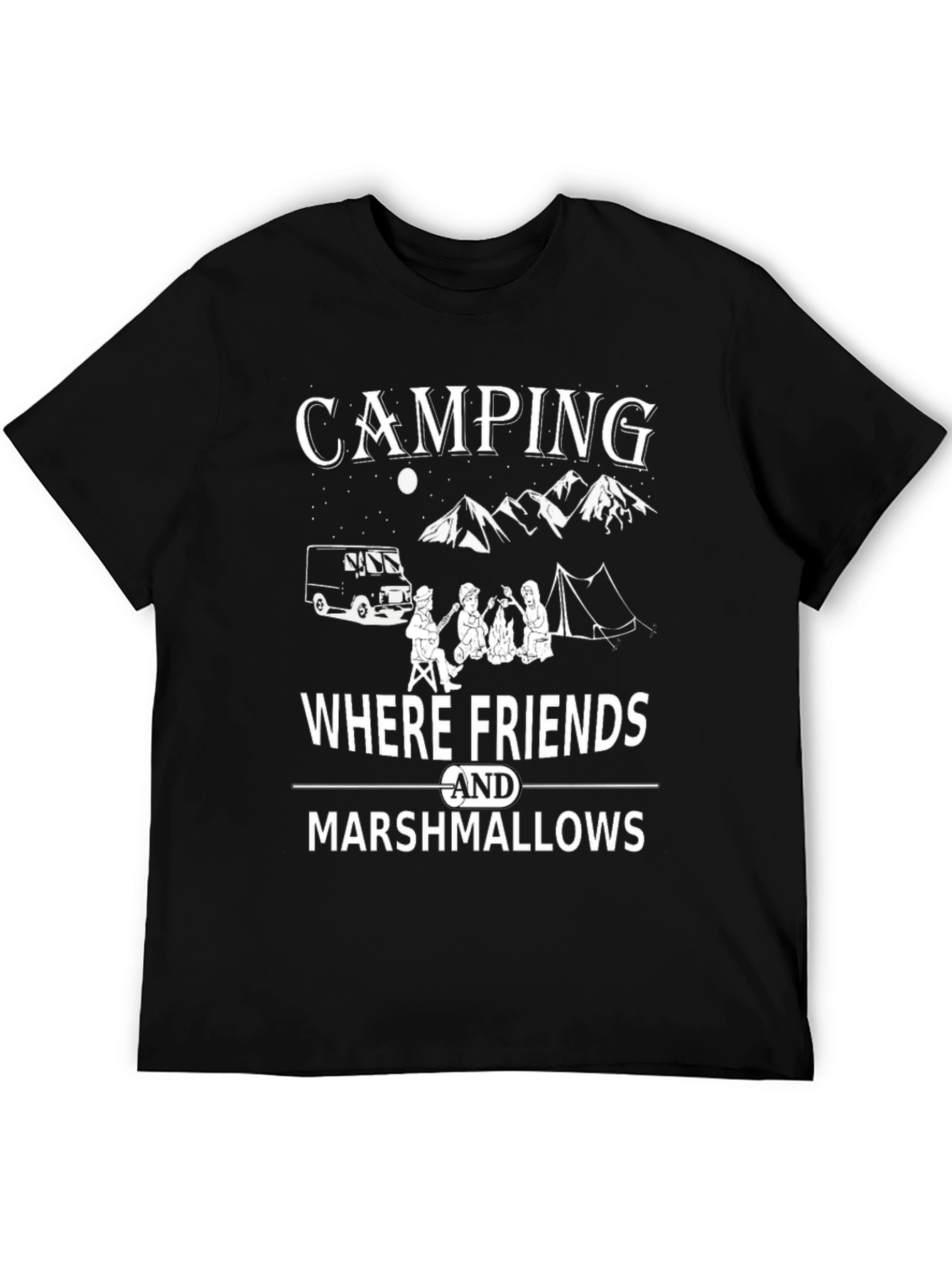 Camping Friends Marshmallows Graphic T-Shirt