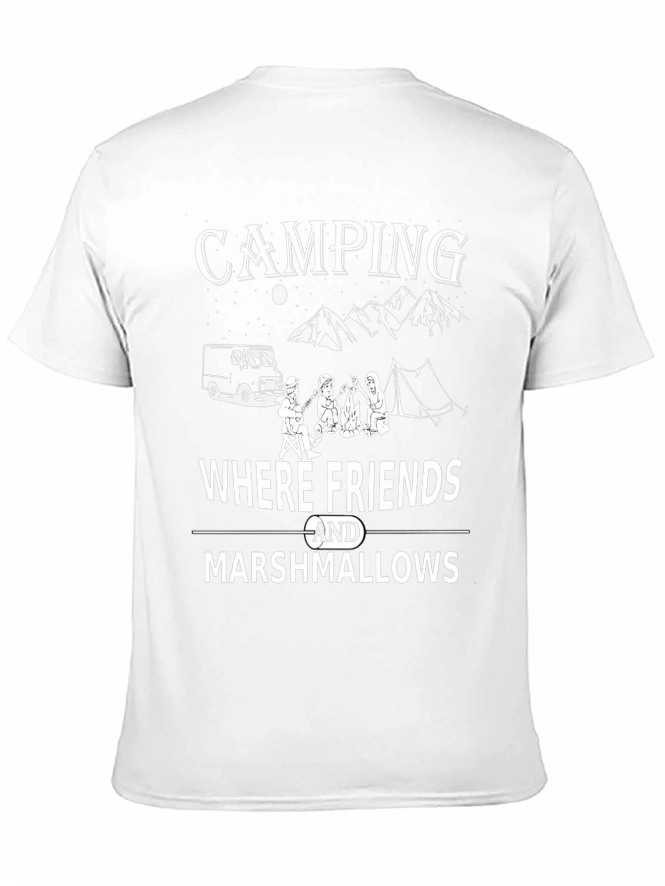 Camping Friends Marshmallows Graphic T-Shirt